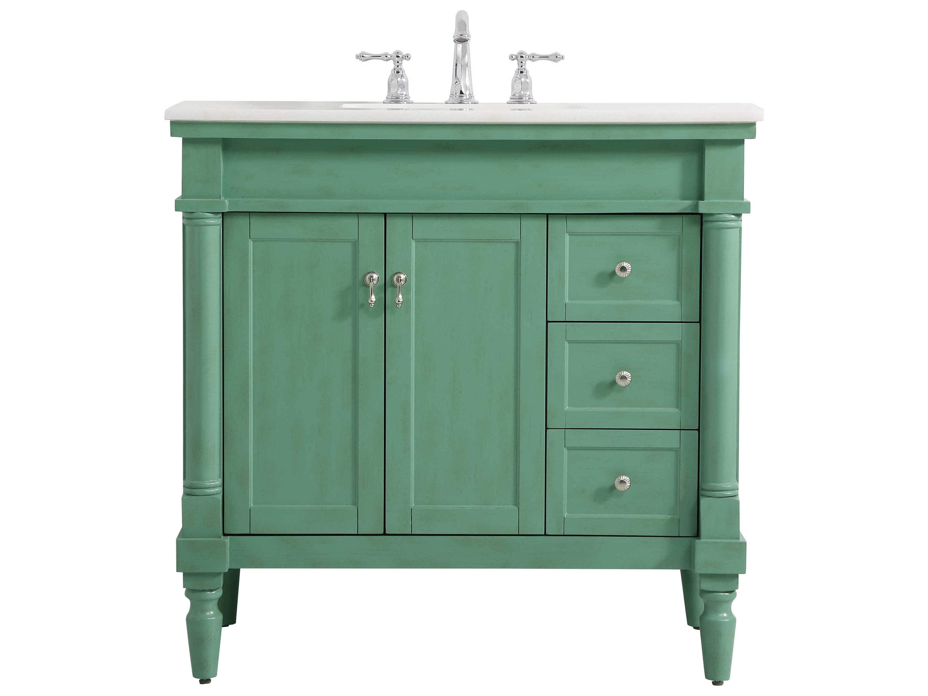 Elegant Lighting Lexington Vintage Mint 36" Vanity
