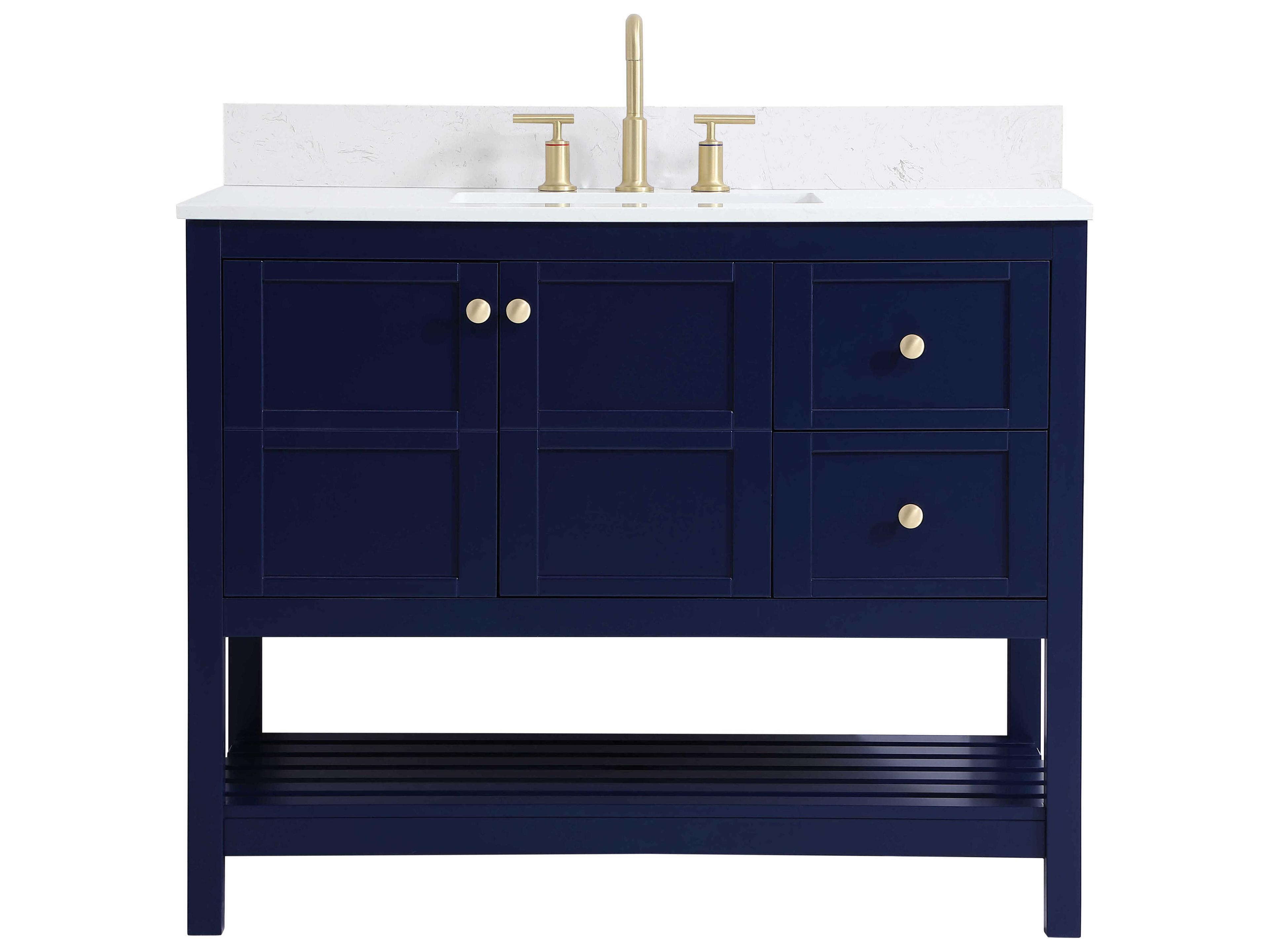 Elegant Lighting Theo Blue 42" Vanity with Backsplash