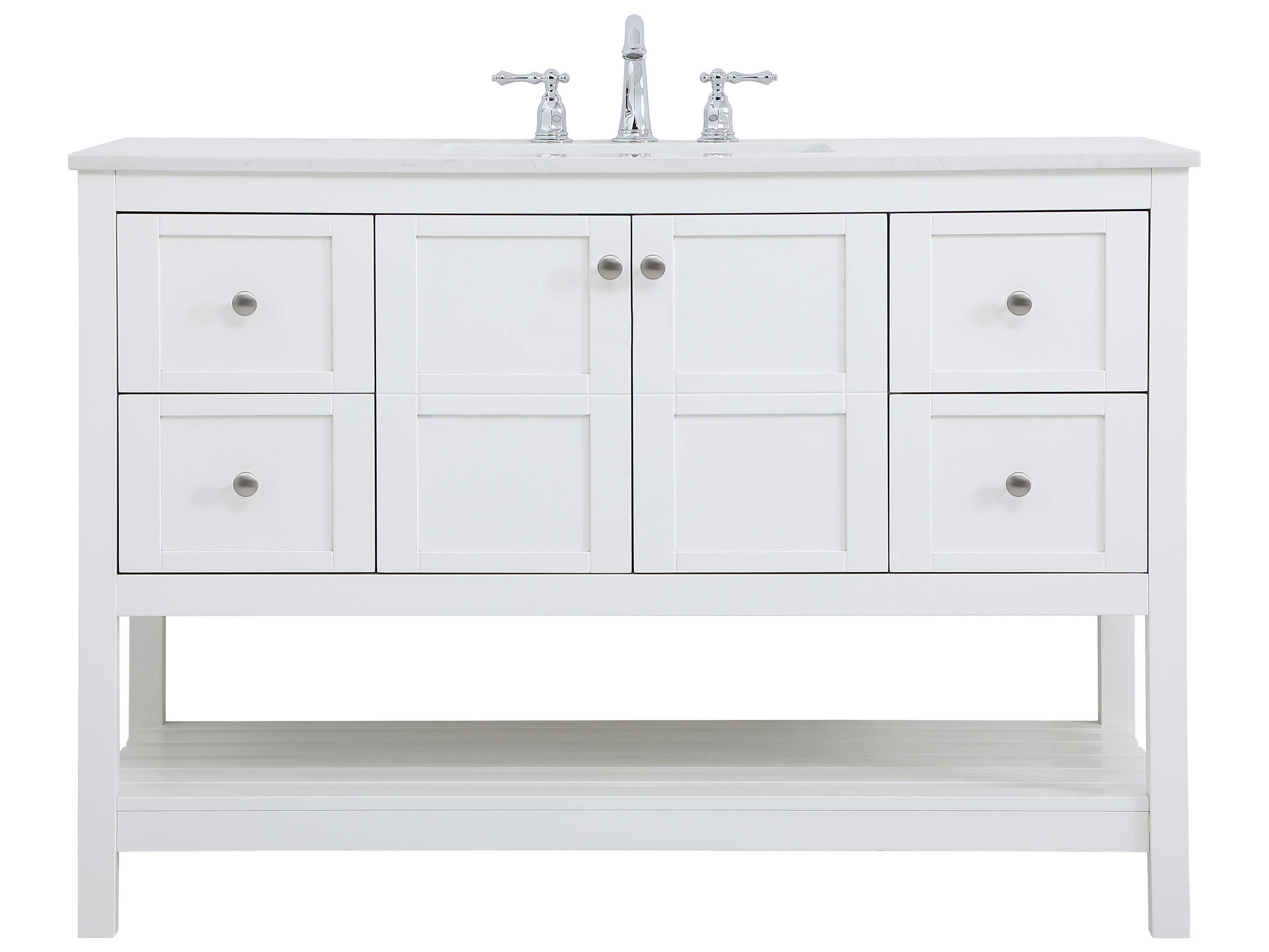 Elegant Lighting Theo White 48" Vanity
