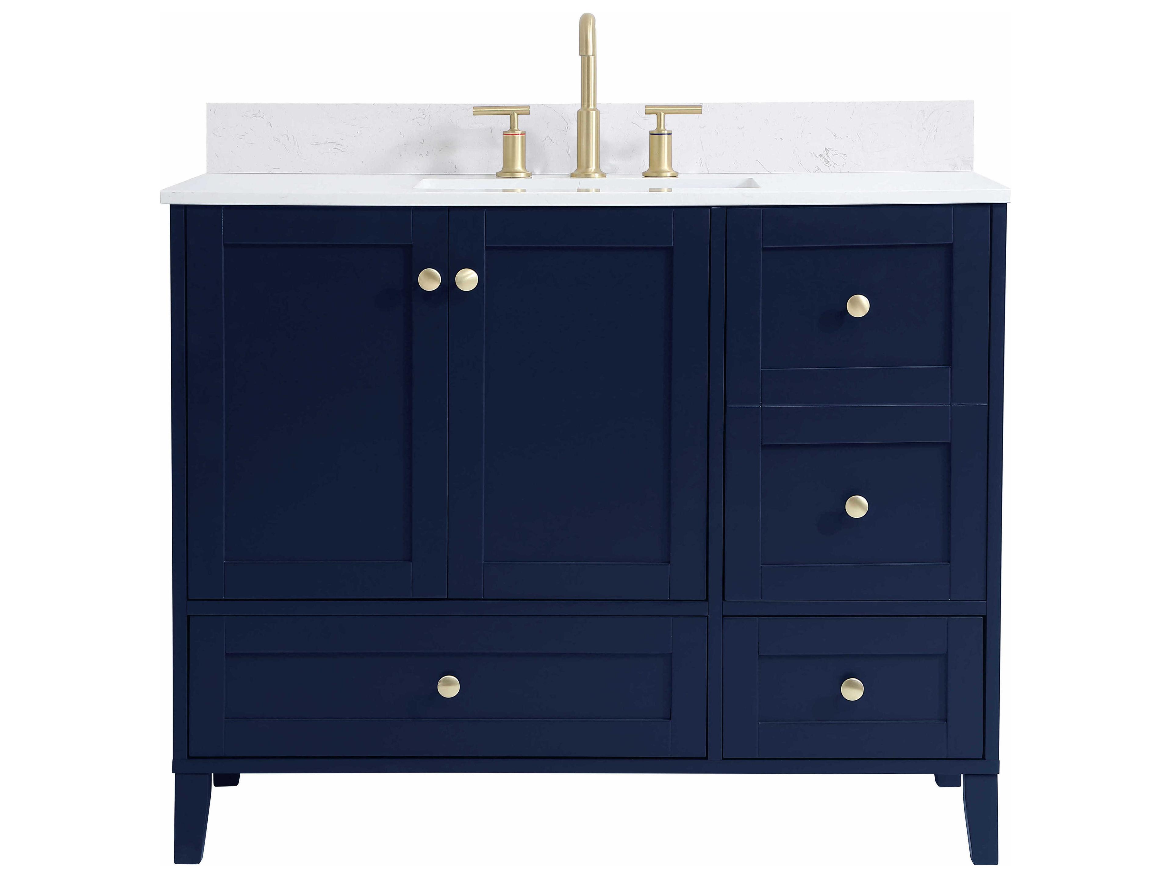 Elegant Lighting Sommerville Blue 42" Vanity with Backsplash