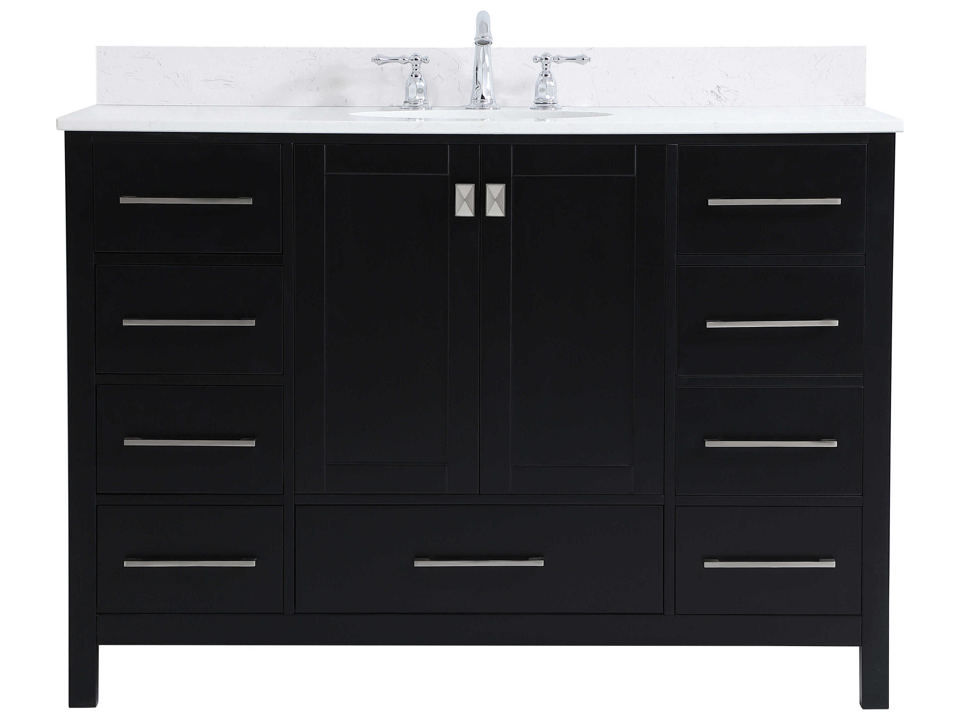 Irene Black 48" Vanity with Backsplash
