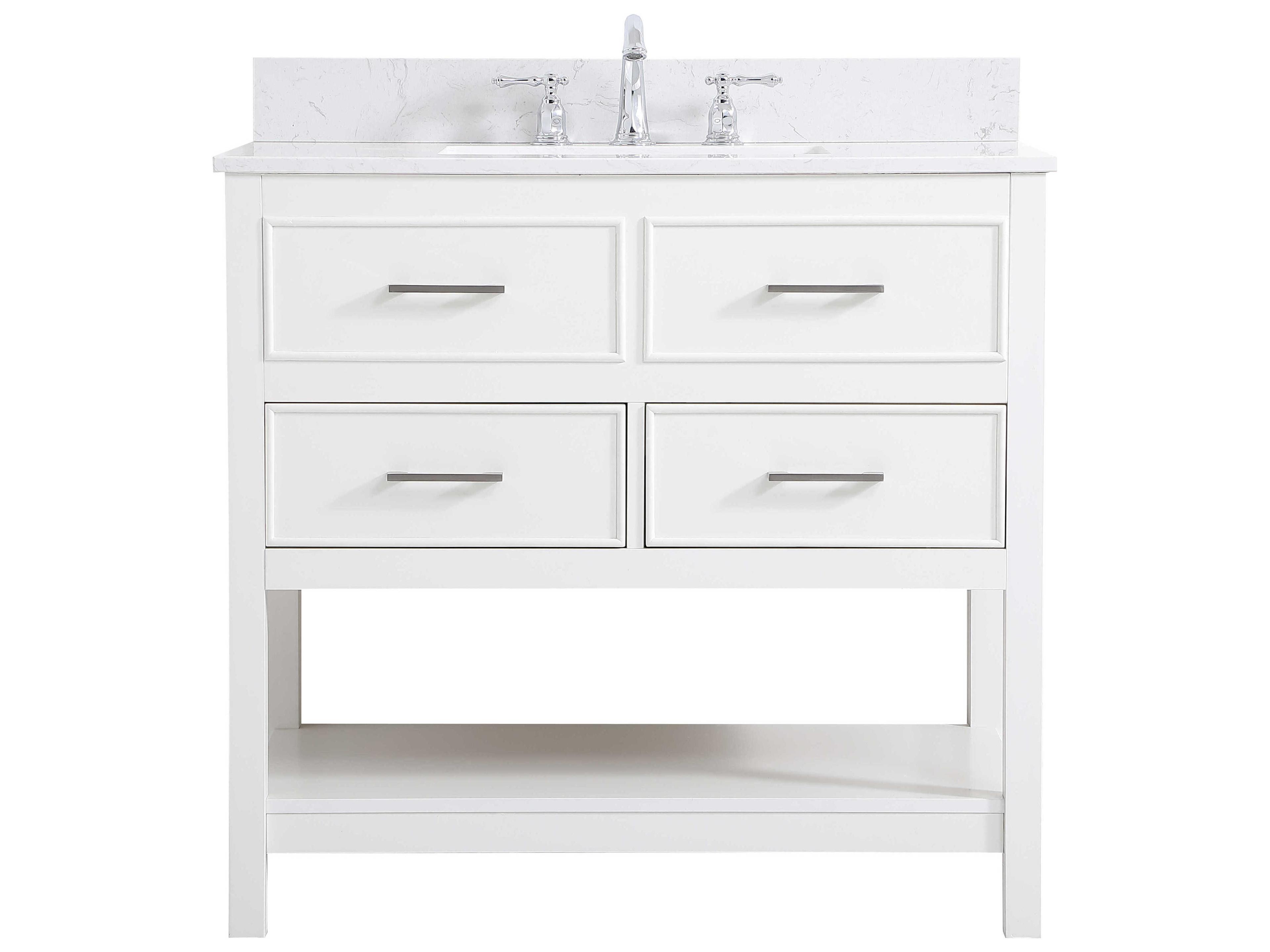Sinclaire White 36" Vanity with Backsplash