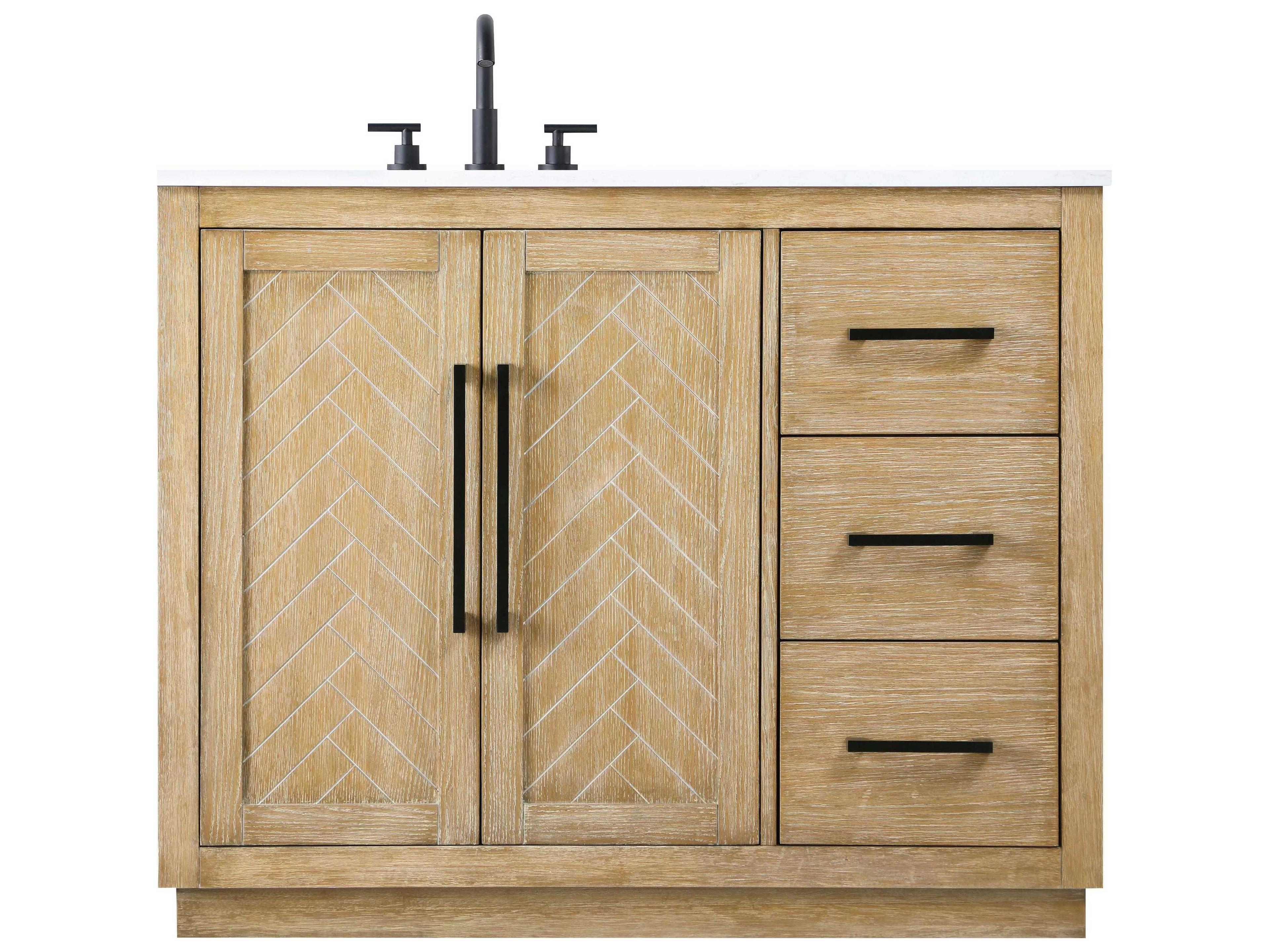 Elegant Lighting Chase Linen Oak Vanity