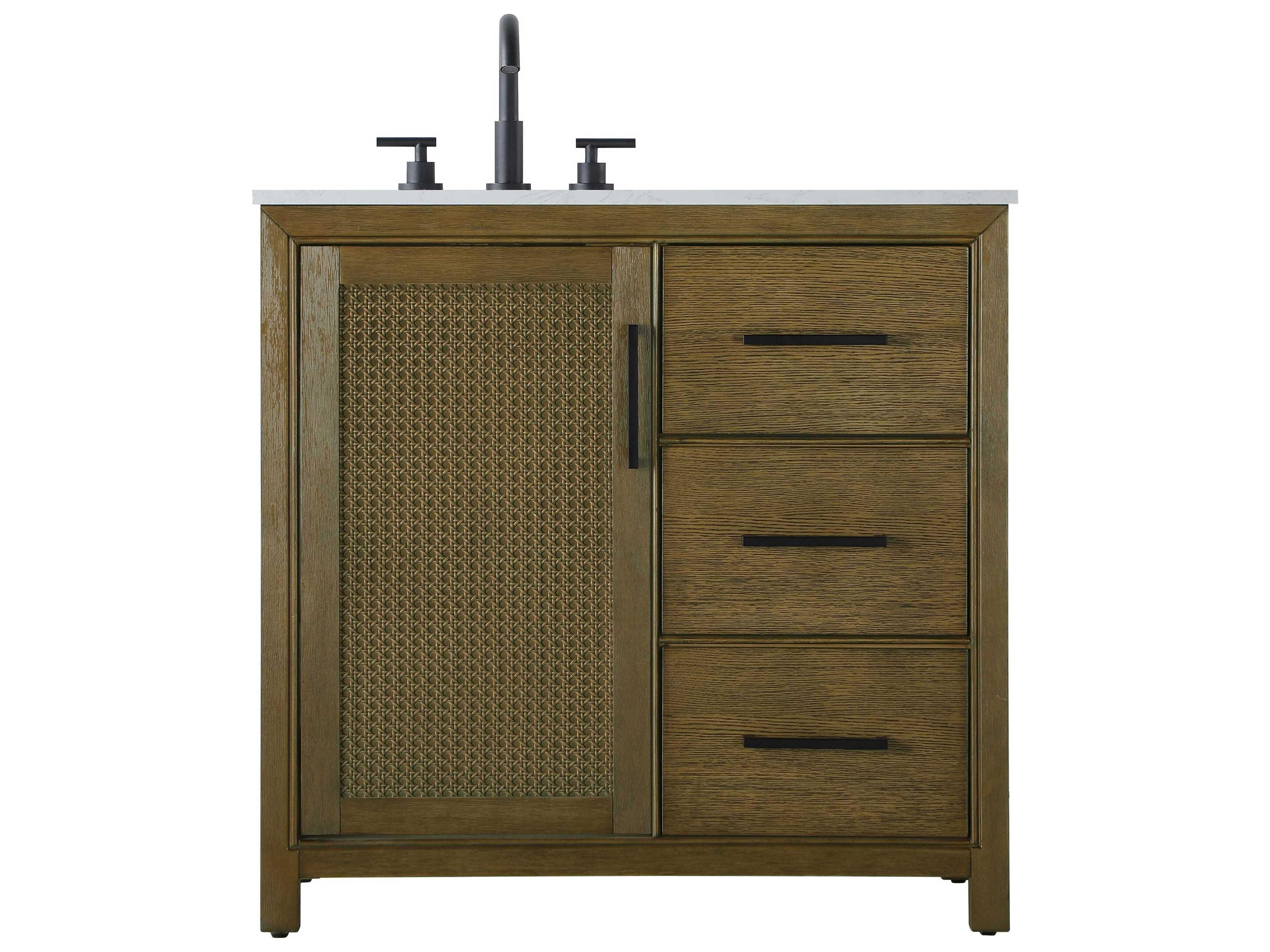 Elegant Lighting Alina Hazel Oak Vanity
