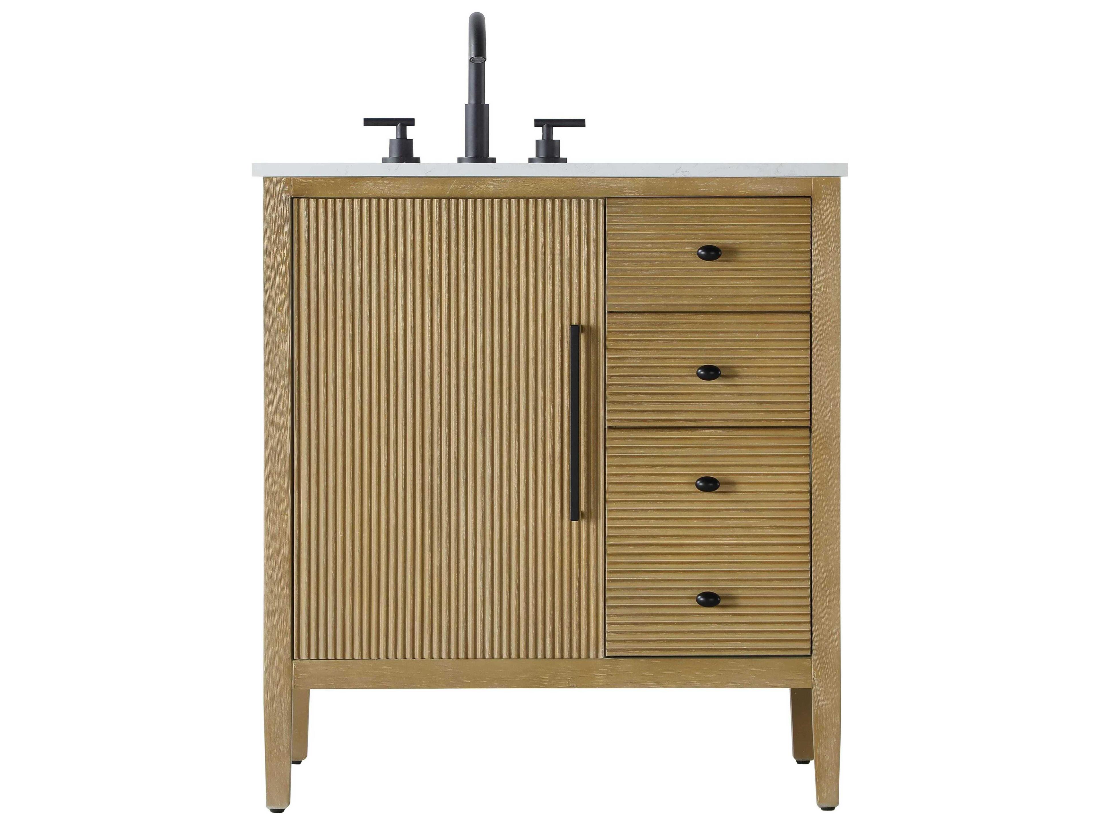 Elegant Lighting Blakely Linen Oak Vanity