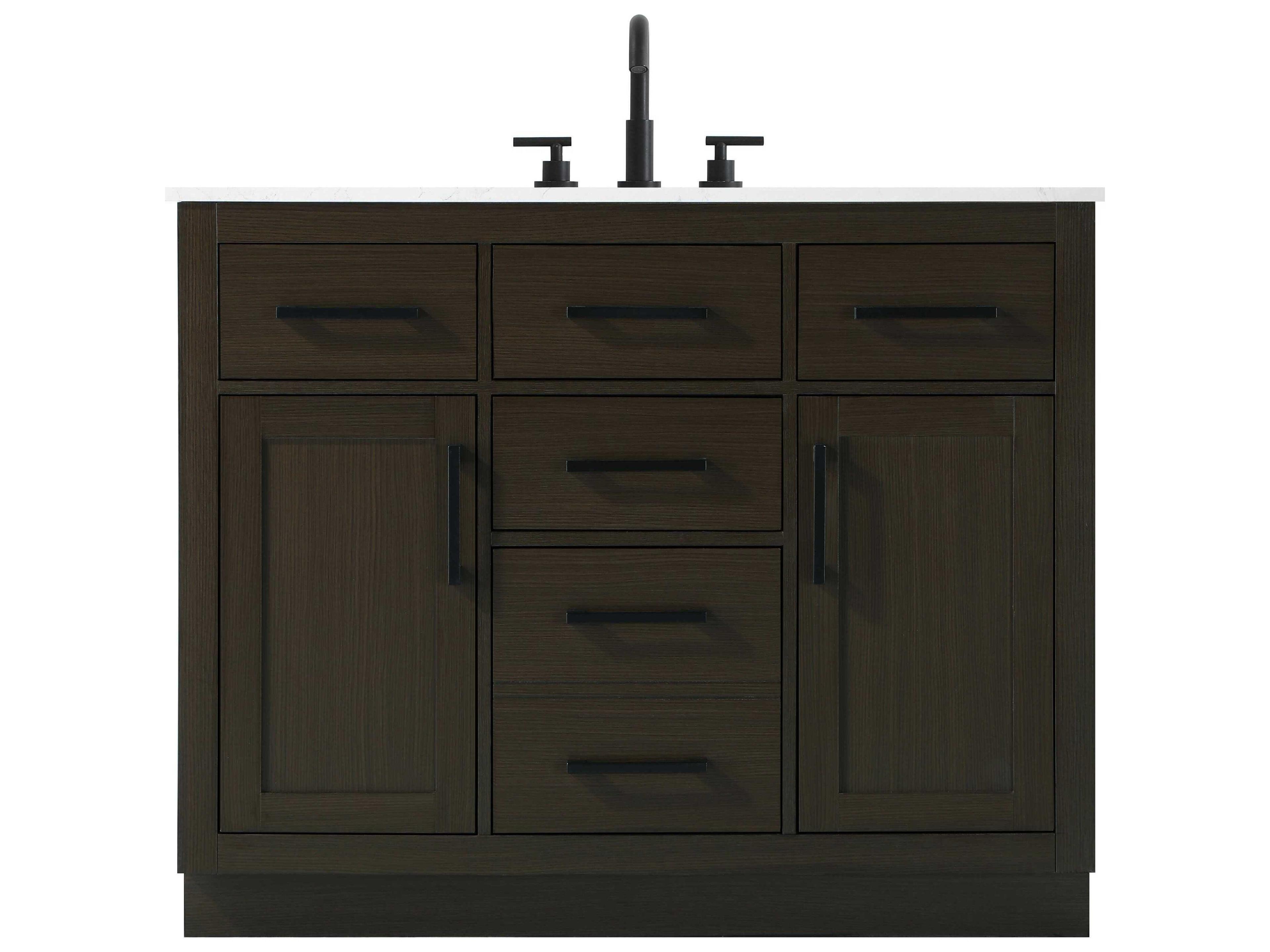 Elegant Lighting Alden Mocha Brown 42" Vanity