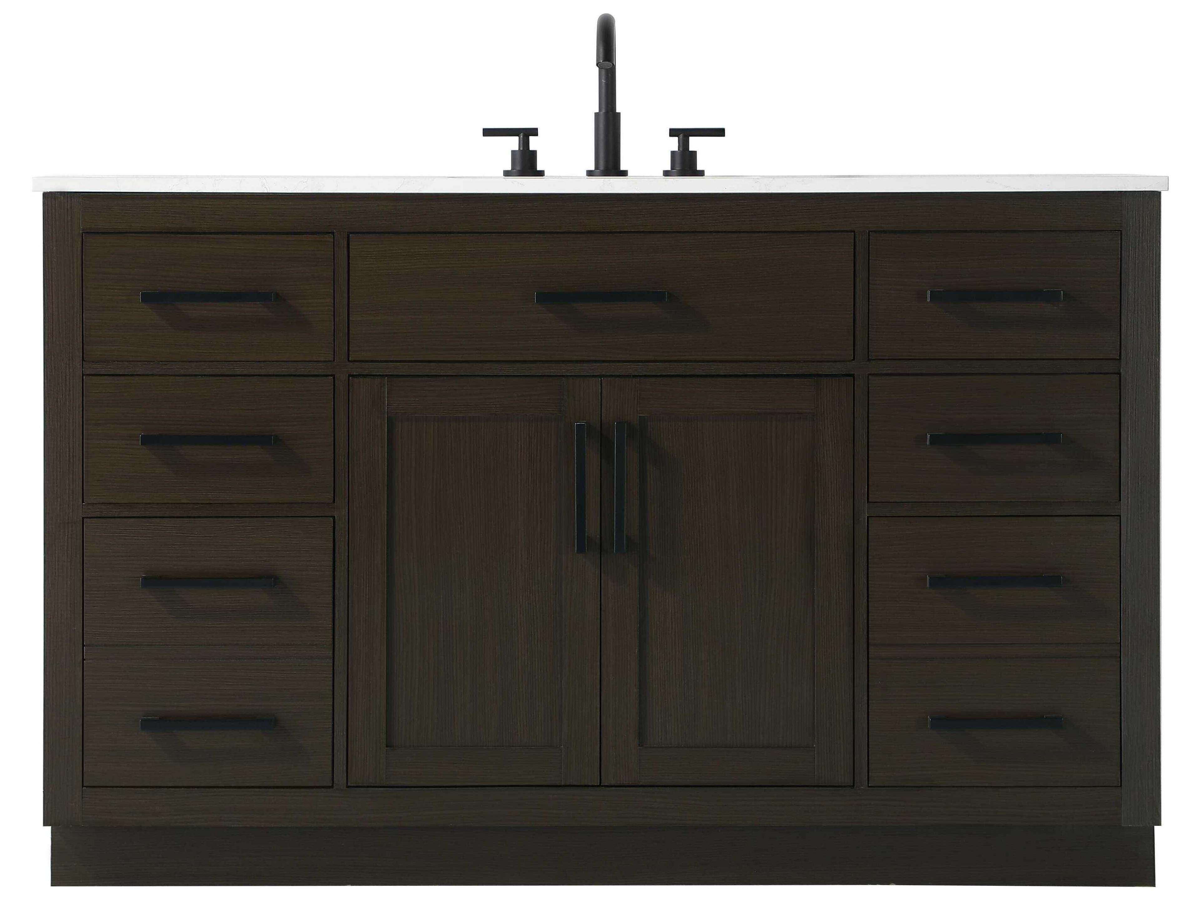 Elegant Lighting Alden Mocha Brown 54" Vanity