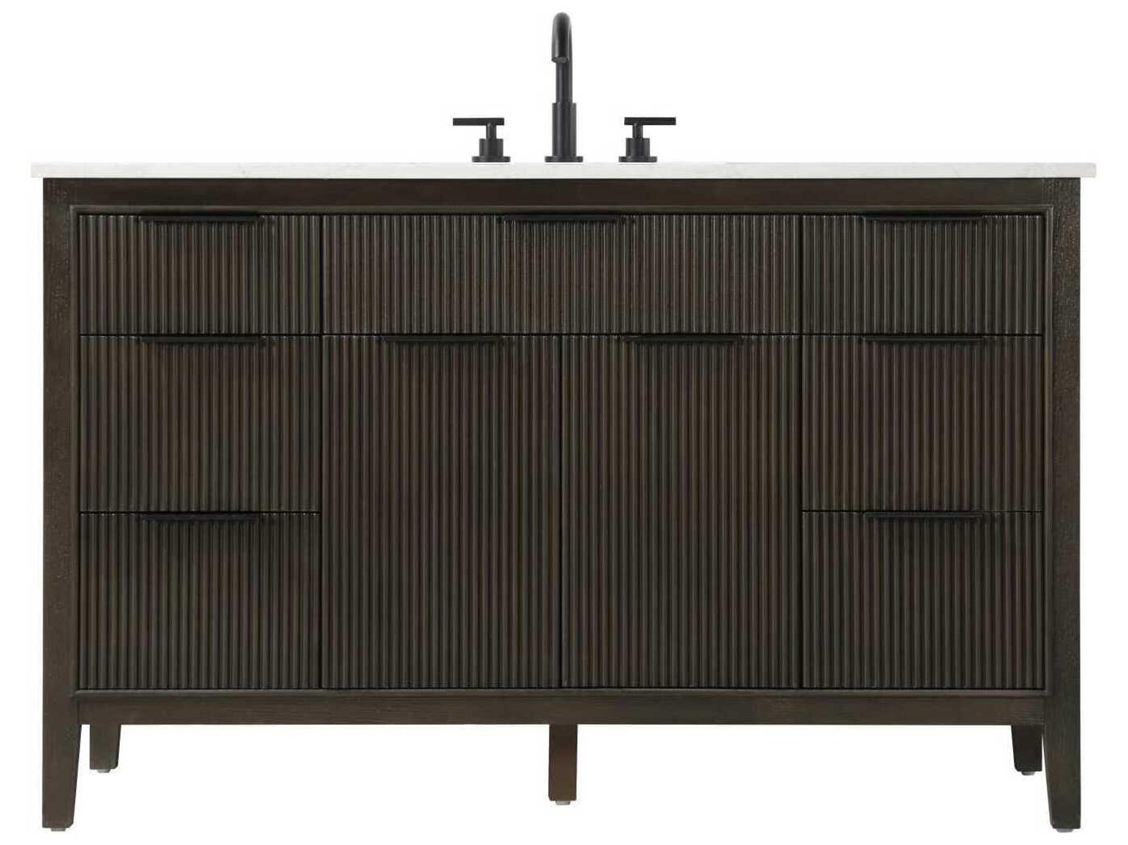 Elegant Lighting Langston 54" Chocolate Oak Vanity