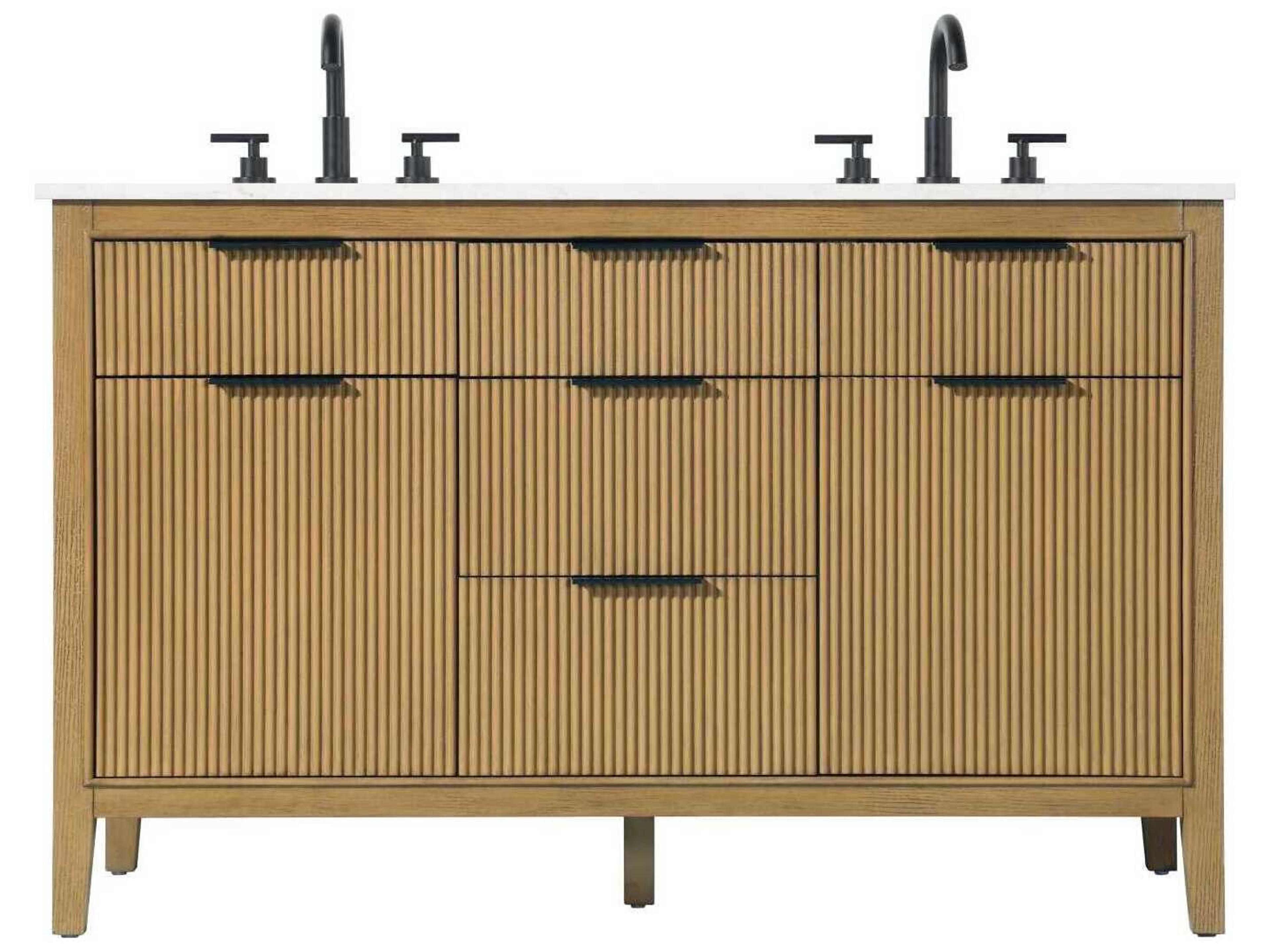 Elegant Lighting Langston 54" Honey Teak Vanity