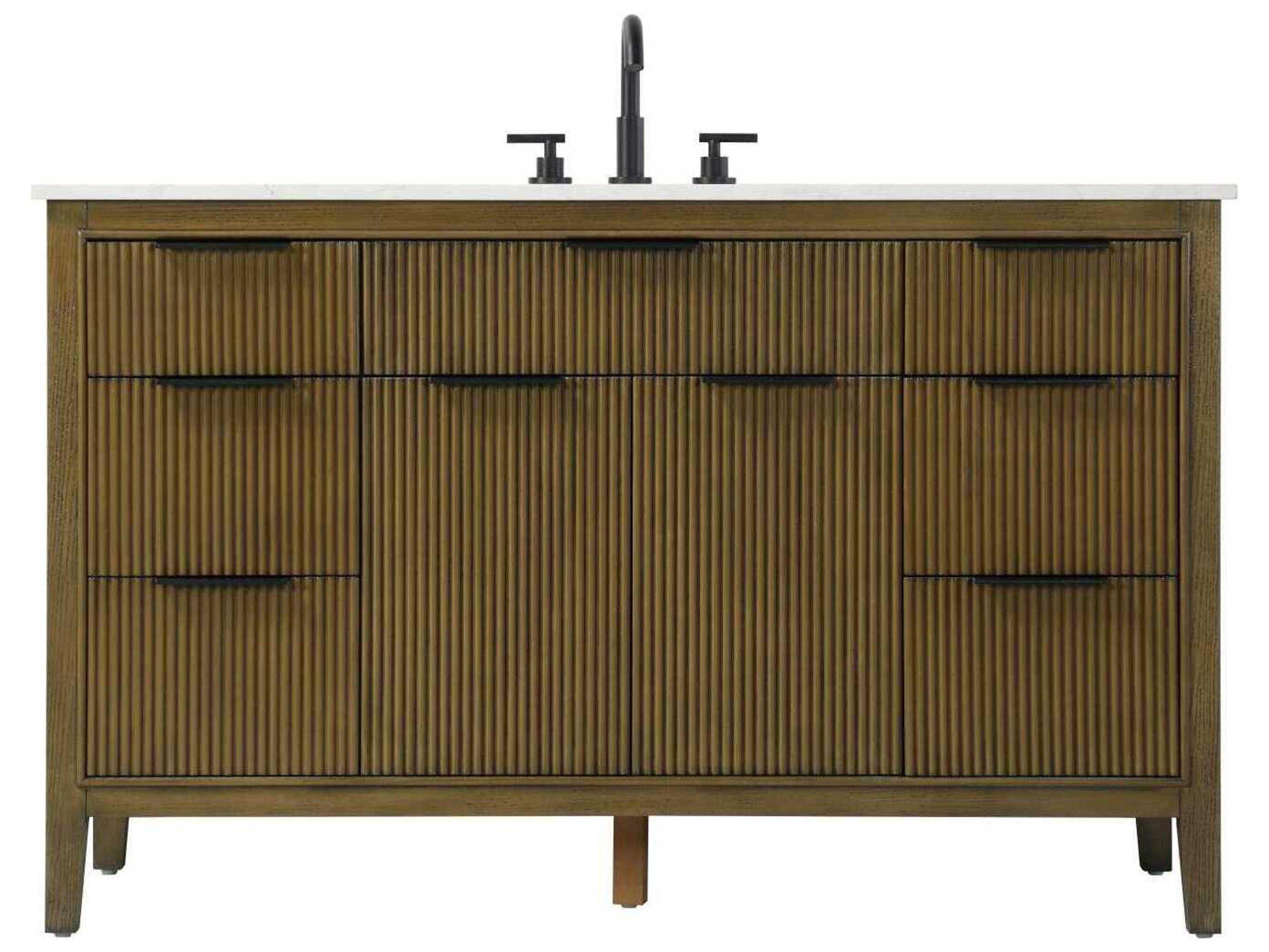 Elegant Lighting Langston 54" Hazel Oak Vanity