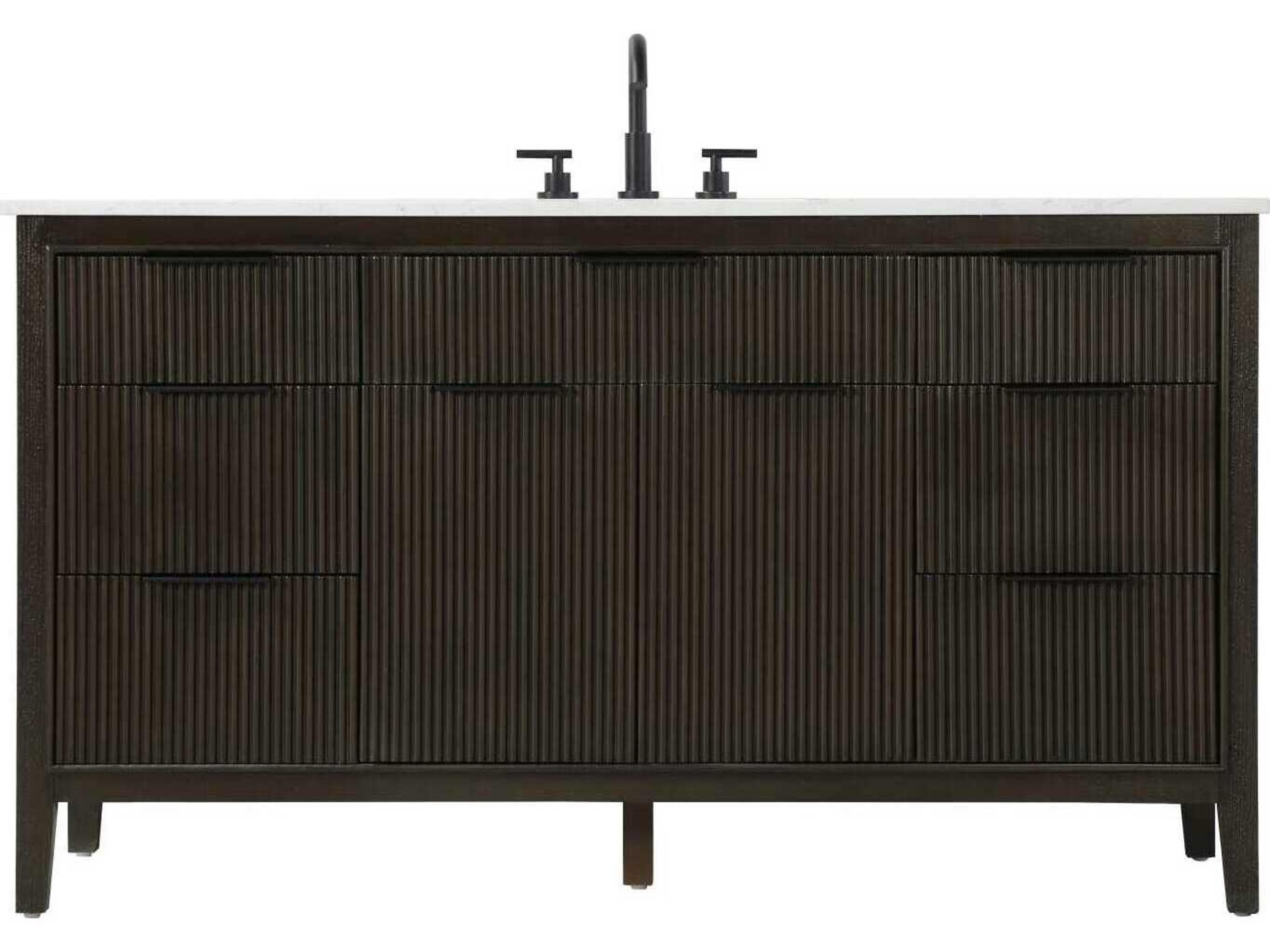 Elegant Lighting Langston 60" Chocolate Oak Vanity