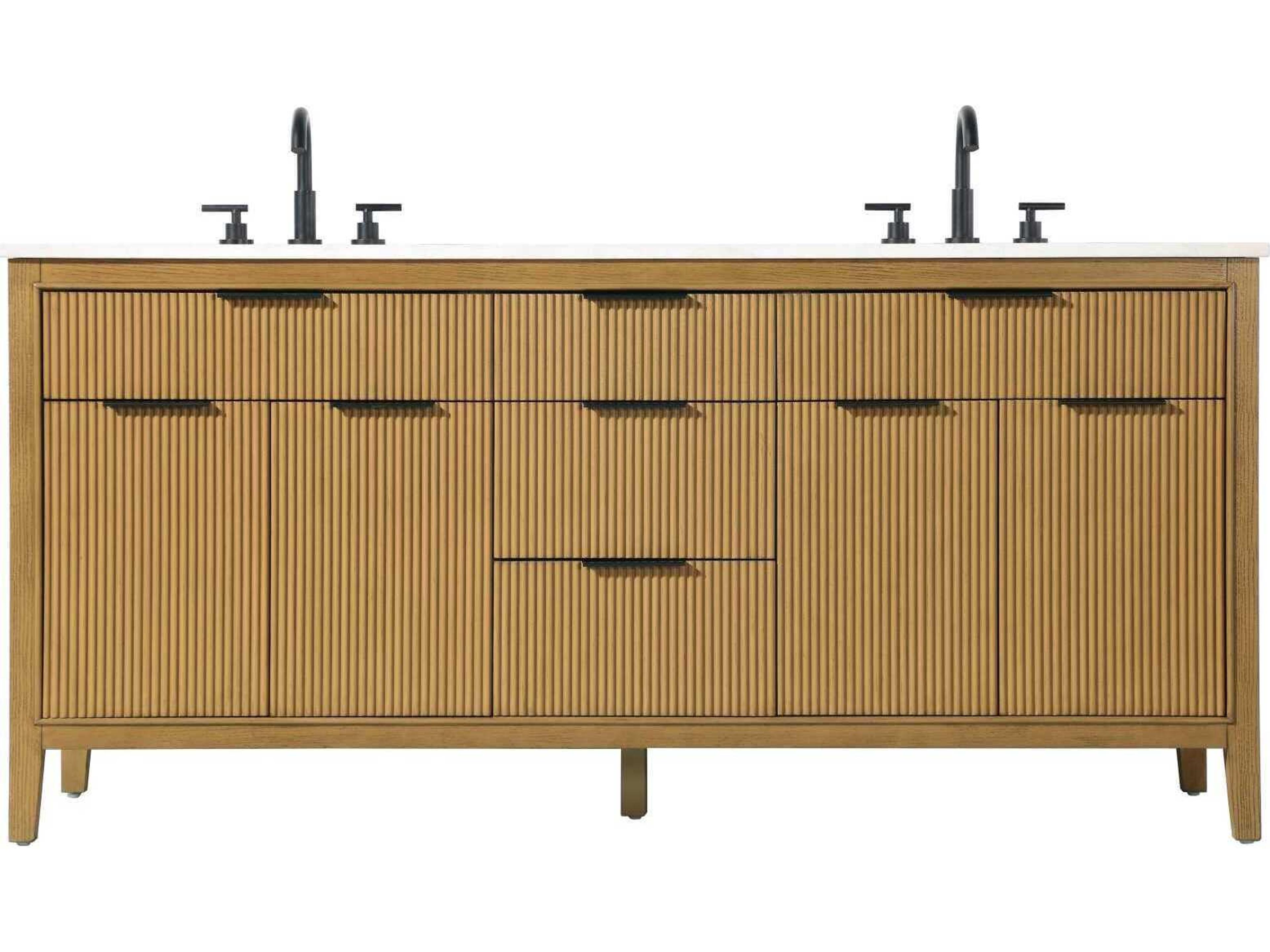 Elegant Lighting Langston 72" Honey Teak Vanity