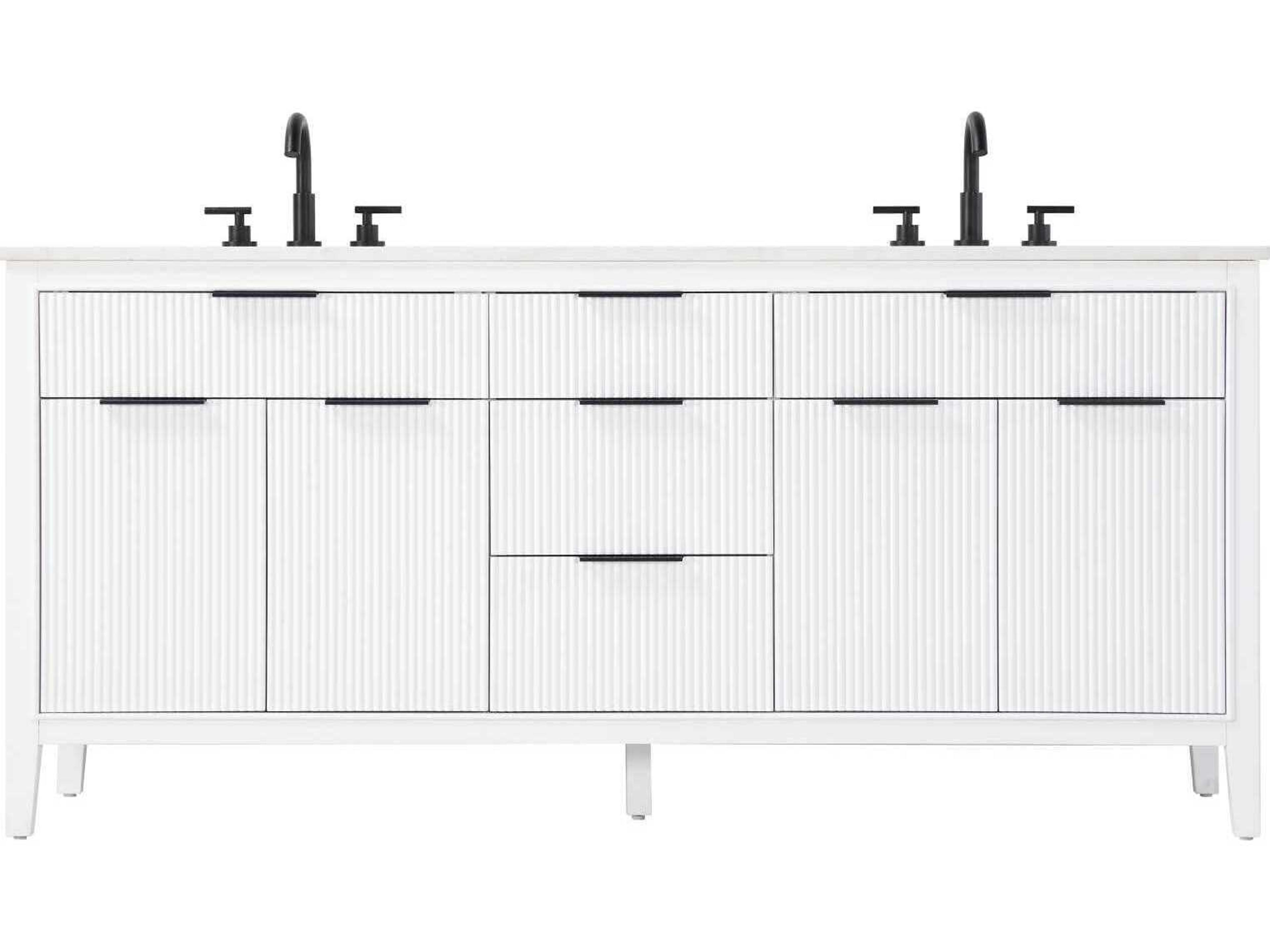Elegant Lighting Langston 72" White Vanity