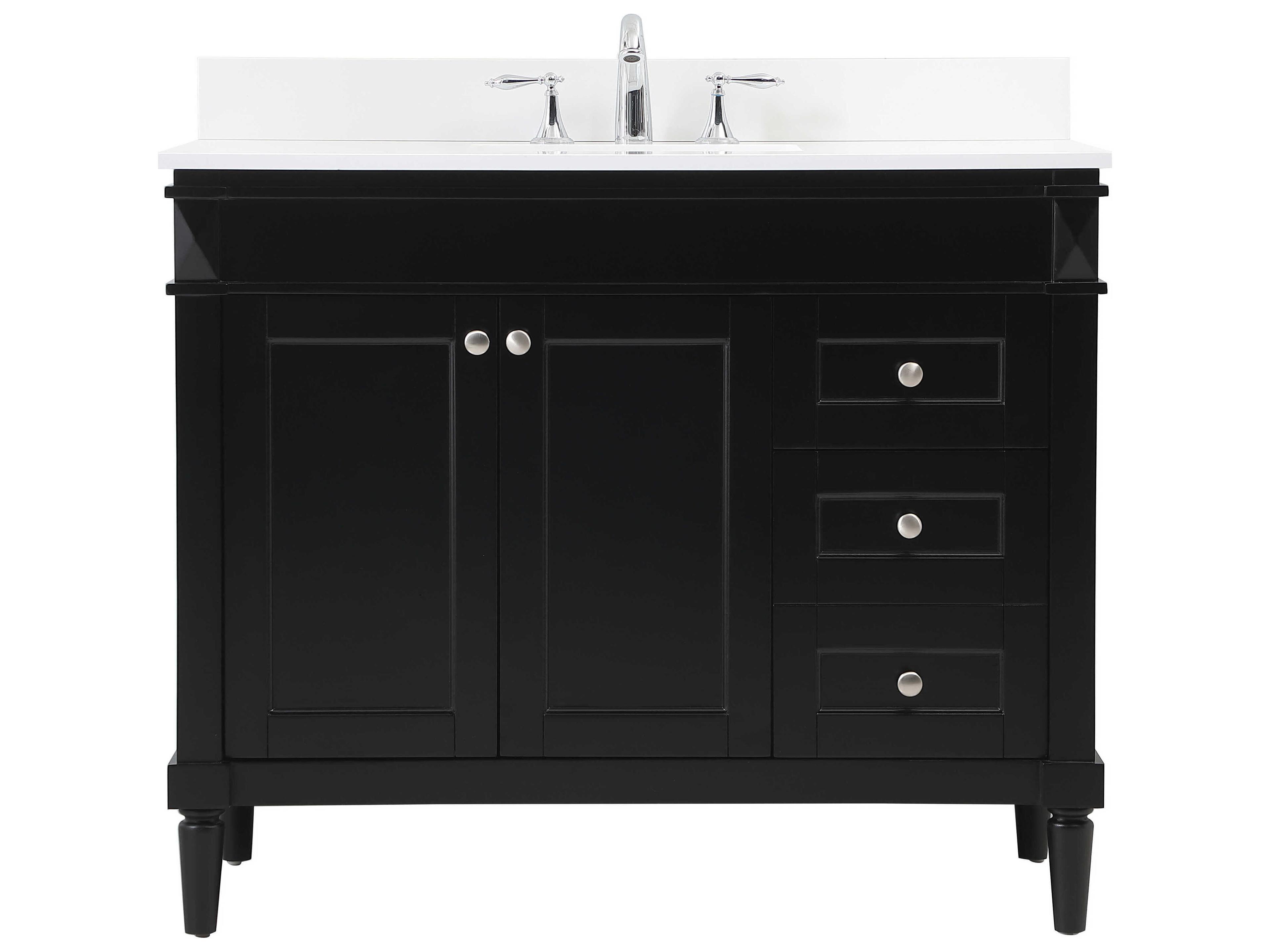 Bennett Black / Brushed Nickel 42" Vanity with Backsplash