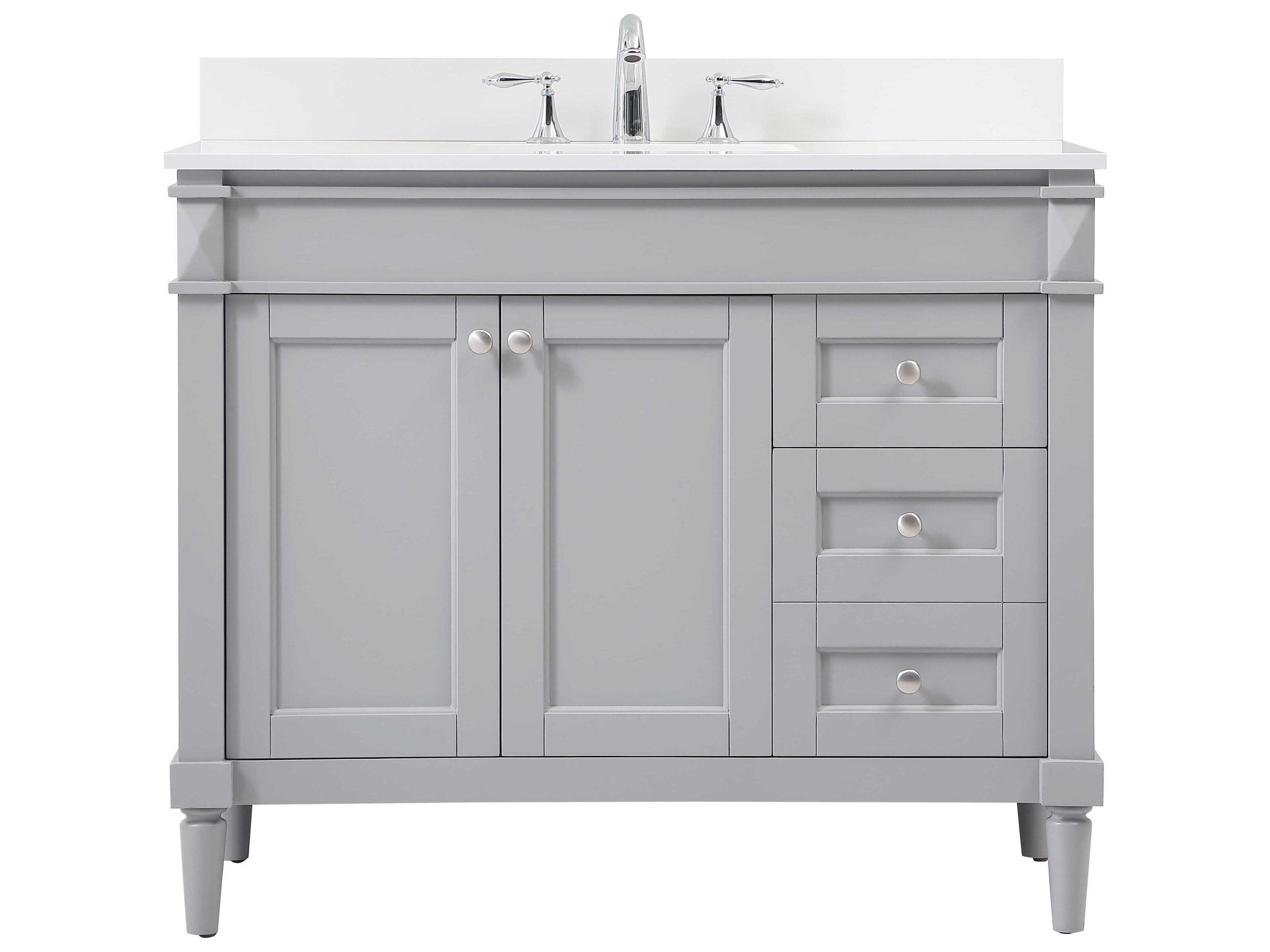 Bennett Grey / Brushed Nickel 42" Vanity with Backsplash