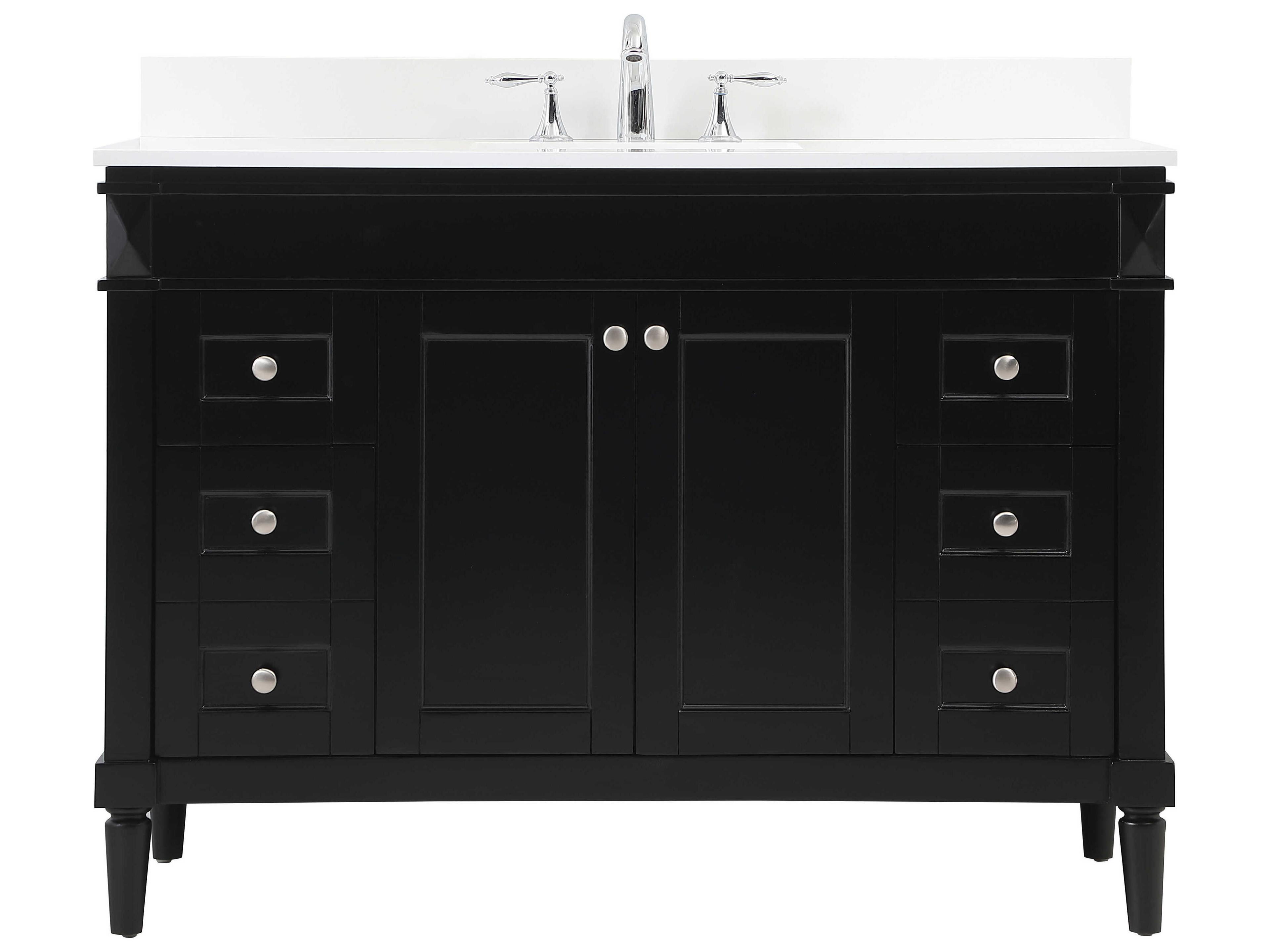 Bennett Black / Brushed Nickel 48" Vanity with Backsplash