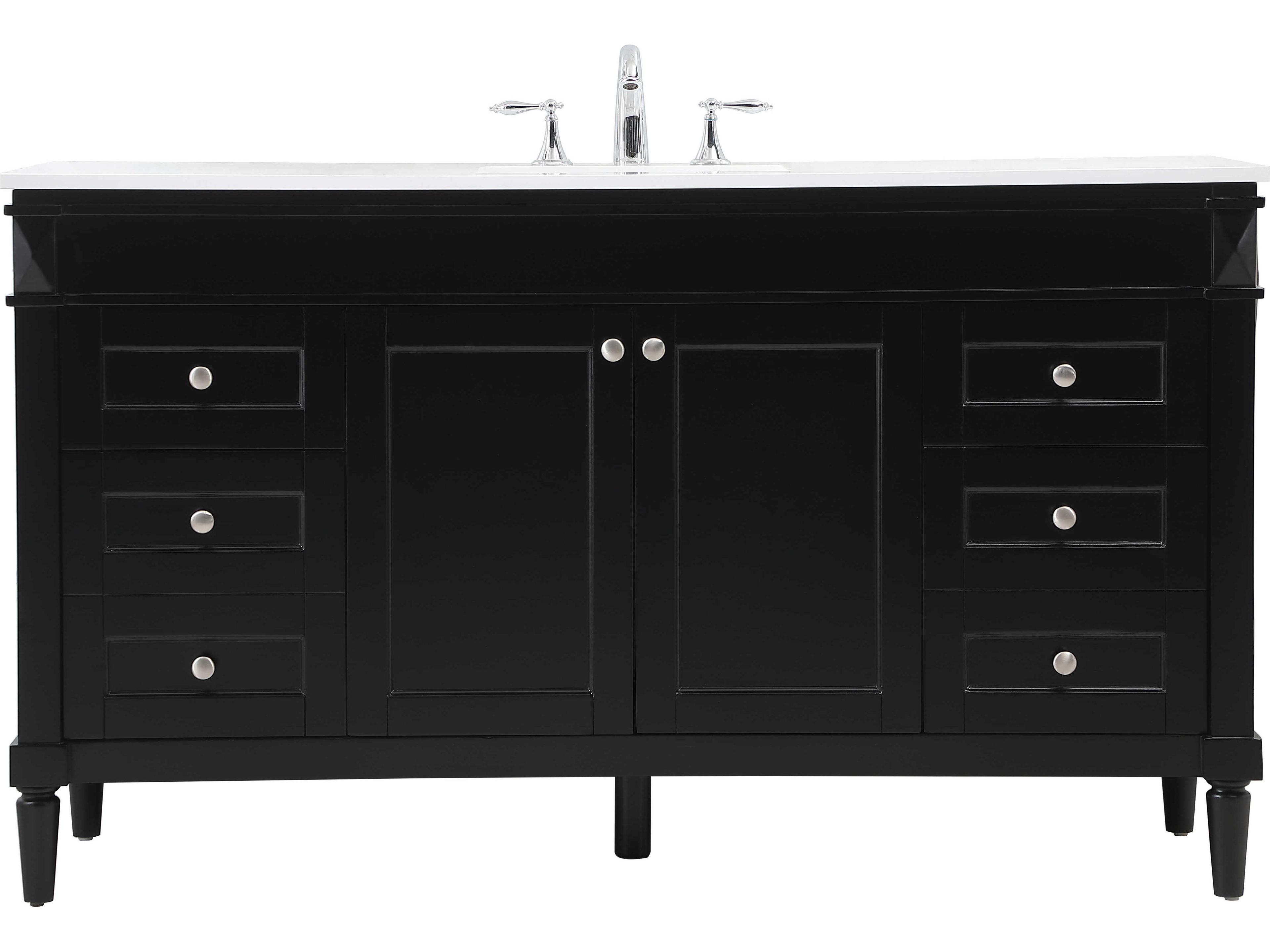 Bennett Black / Brushed Nickel 60" Vanity
