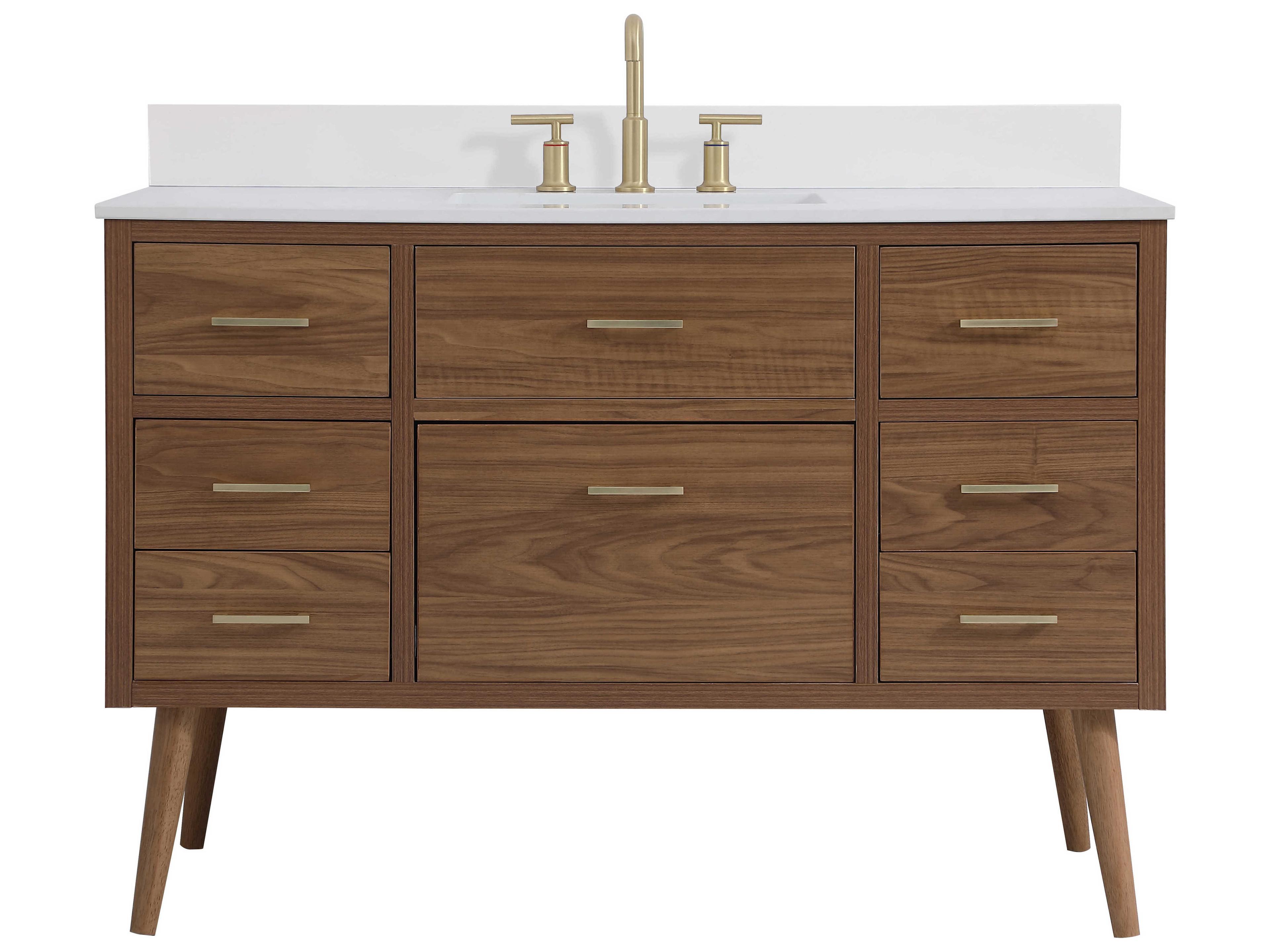 Boise Walnut Brown 42" Vanity with Backsplash