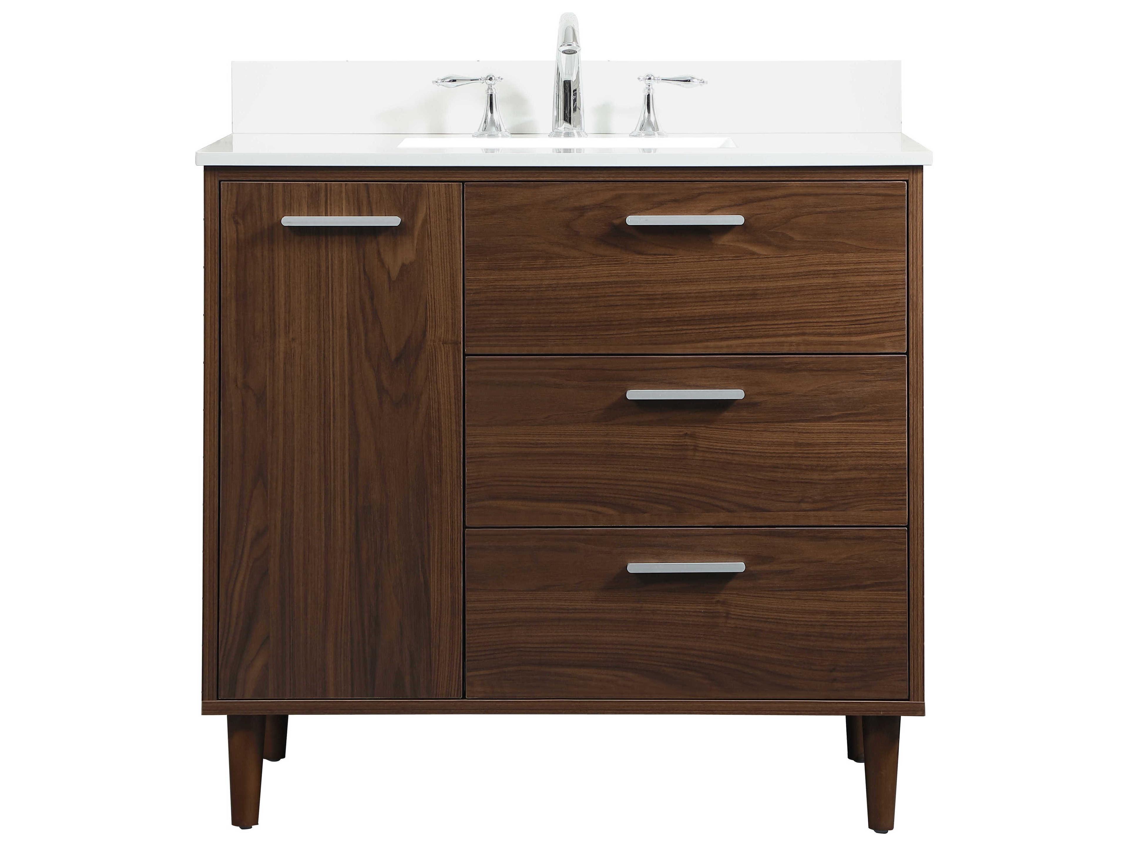Baldwin Walnut 36" Vanity with Backsplash