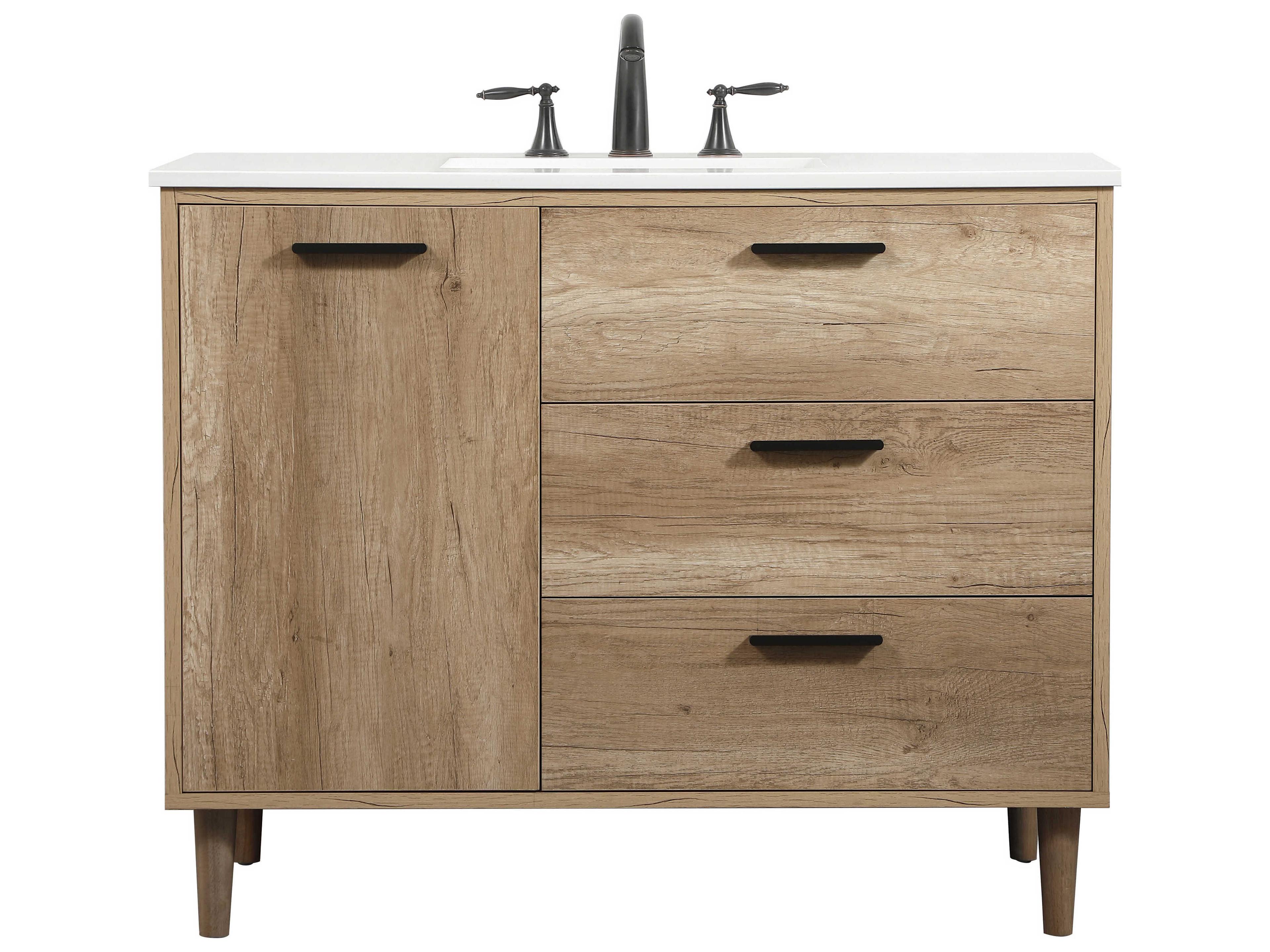 Elegant Lighting Baldwin Natural Oak 42" Vanity