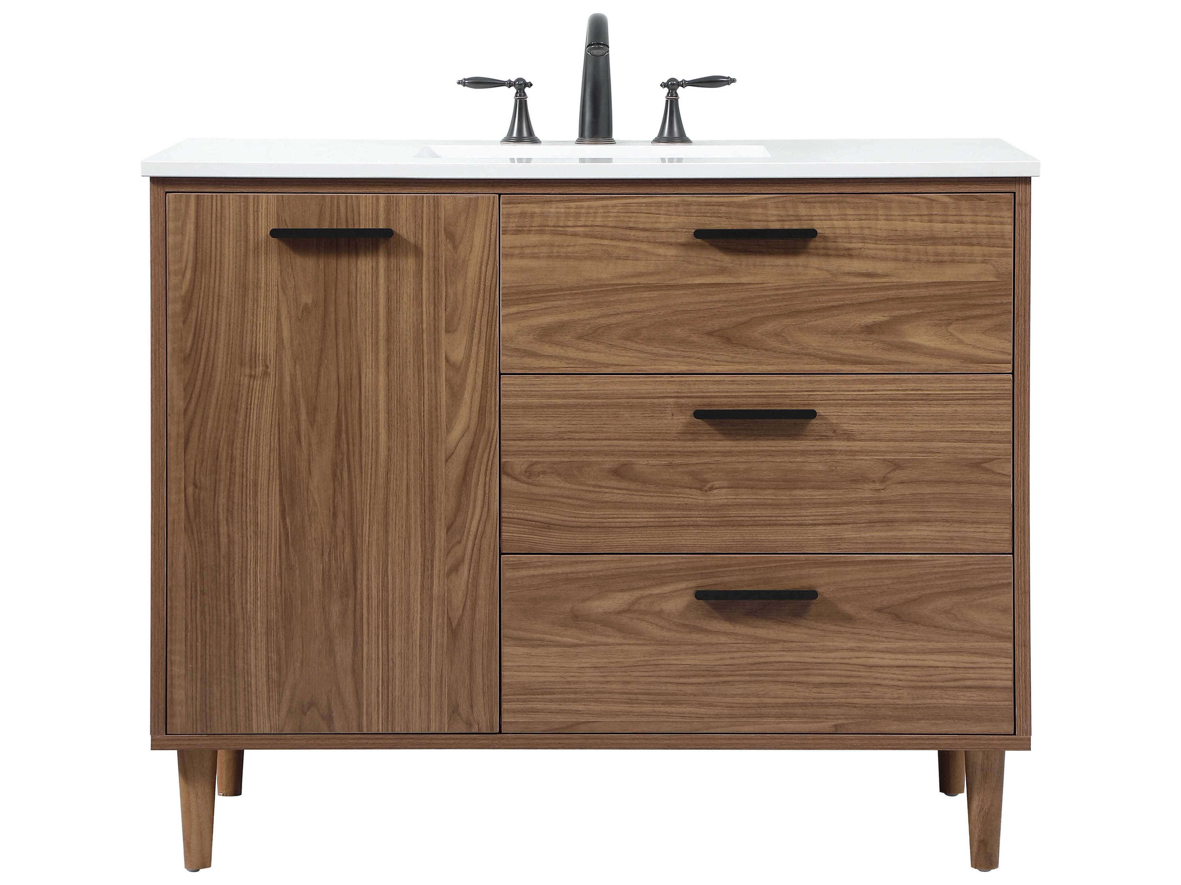 Elegant Lighting Baldwin Walnut Brown 42" Vanity