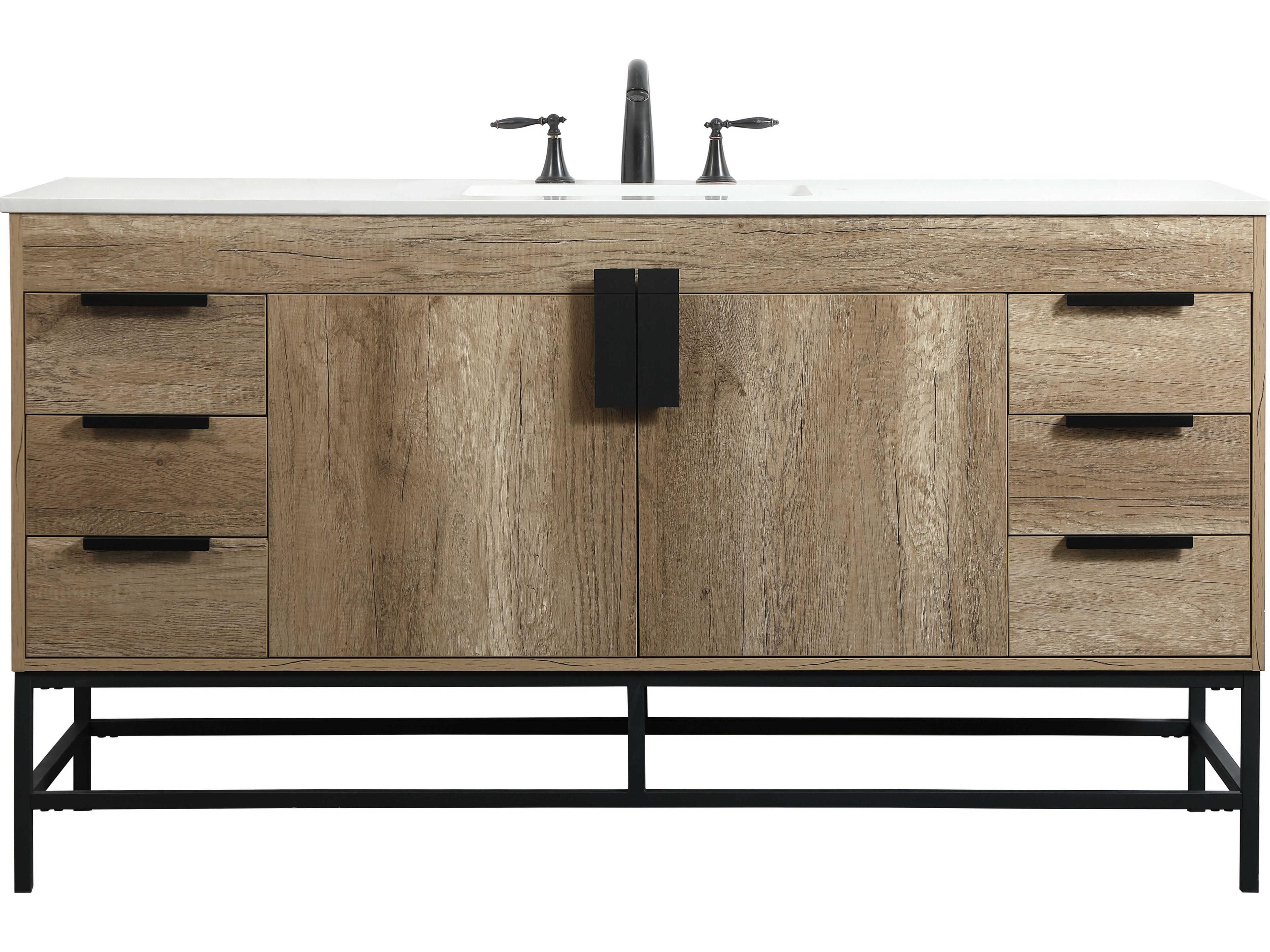 Elegant Lighting Eugene Natural Oak 60" Vanity