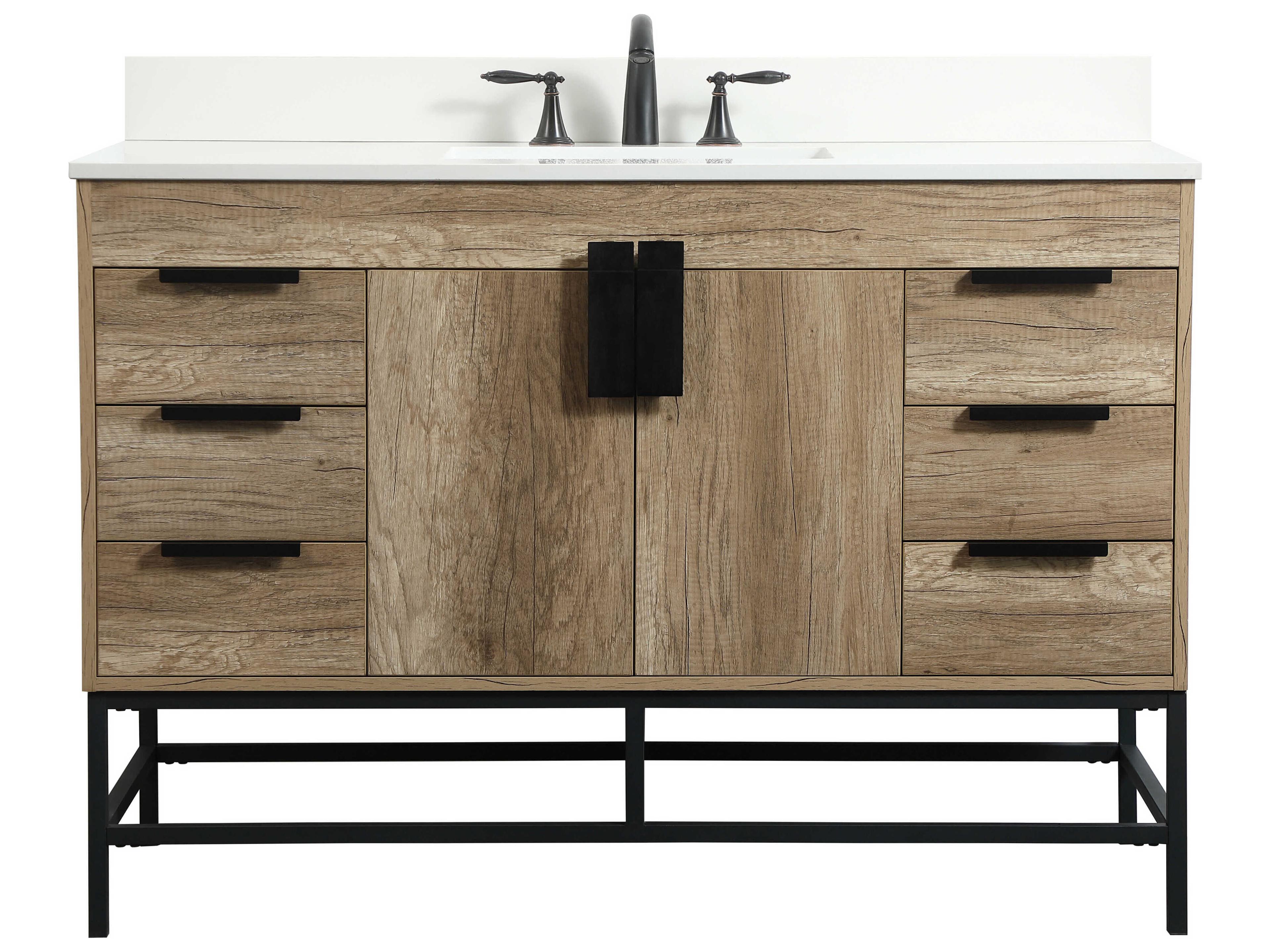 Eugene Natural Oak 48" Vanity with Backsplash
