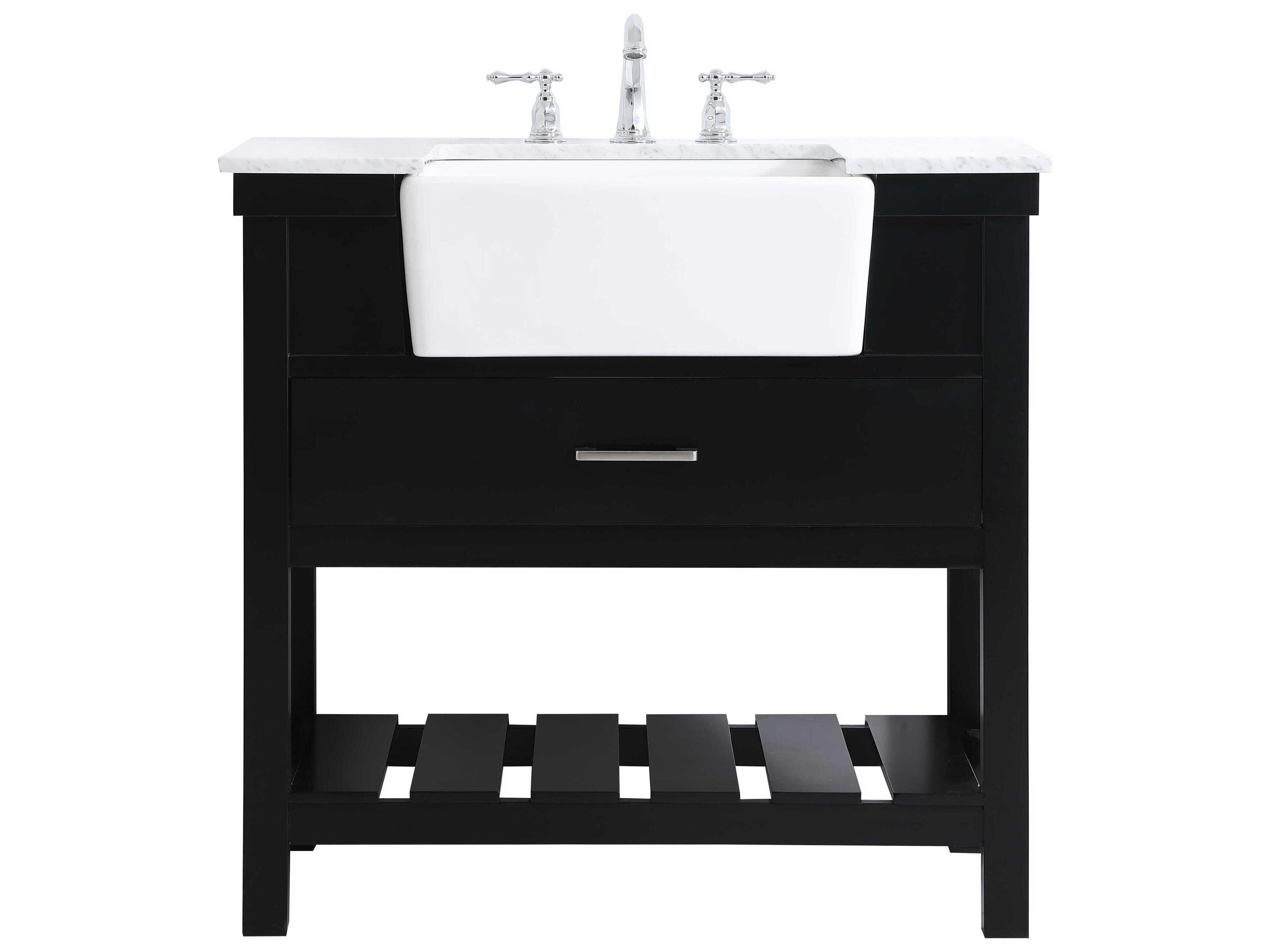 Elegant Lighting Clement Black / Brushed Nickel 36" Vanity