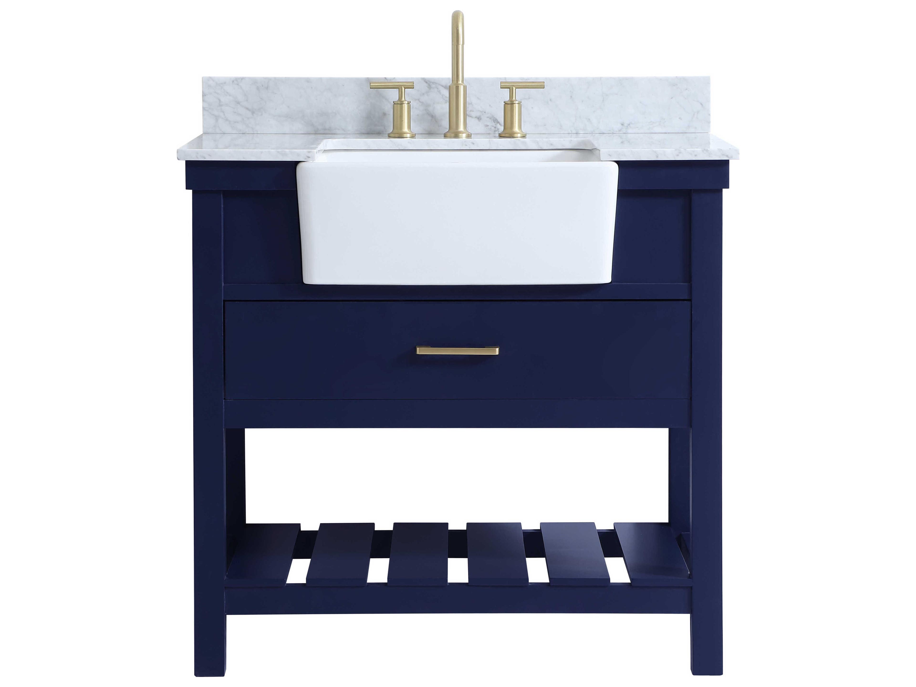 Elegant Lighting Clement Blue 36" Vanity with Backsplash