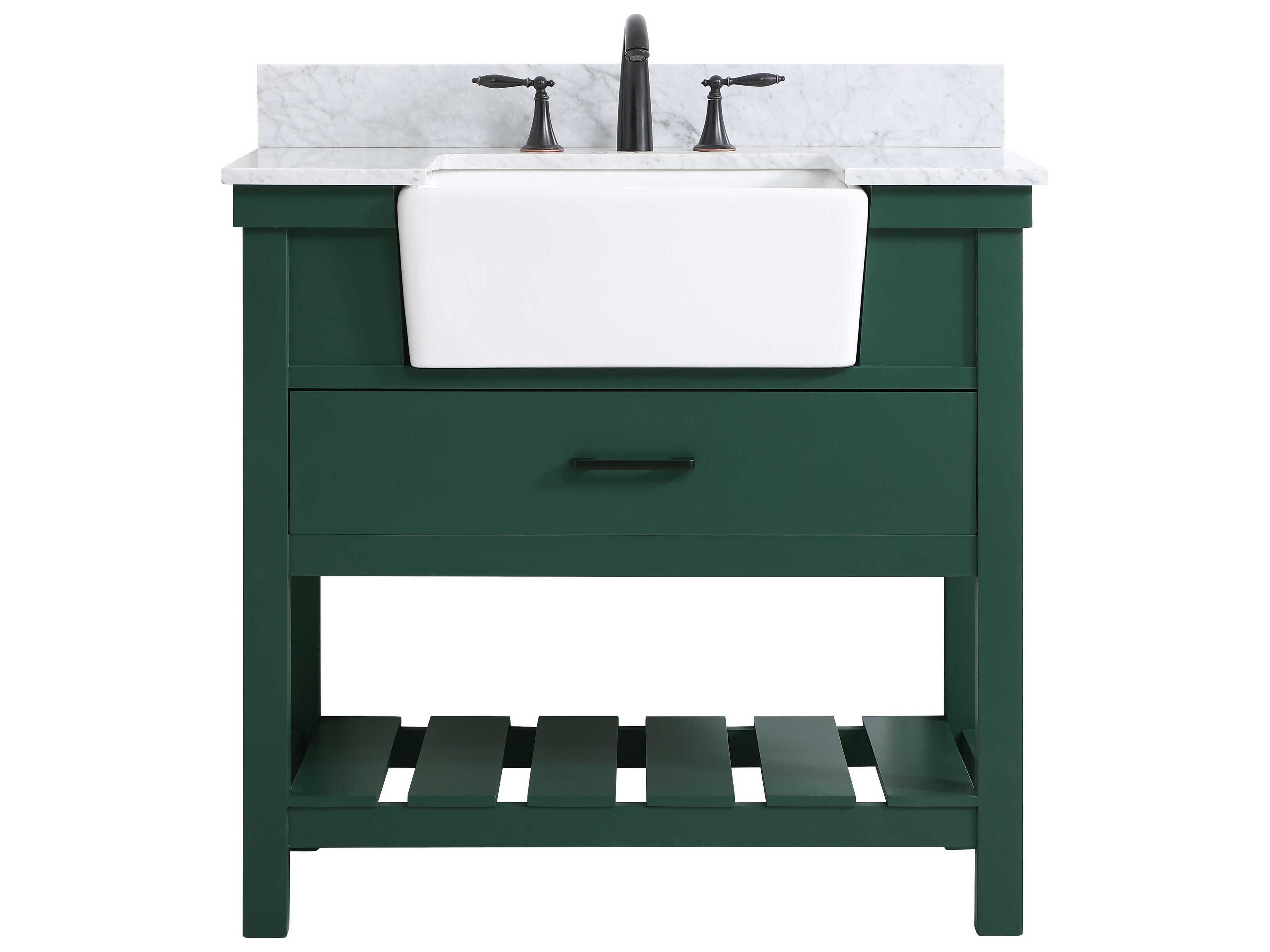 Elegant Lighting Clement Green / Black 36" Vanity with Backsplash