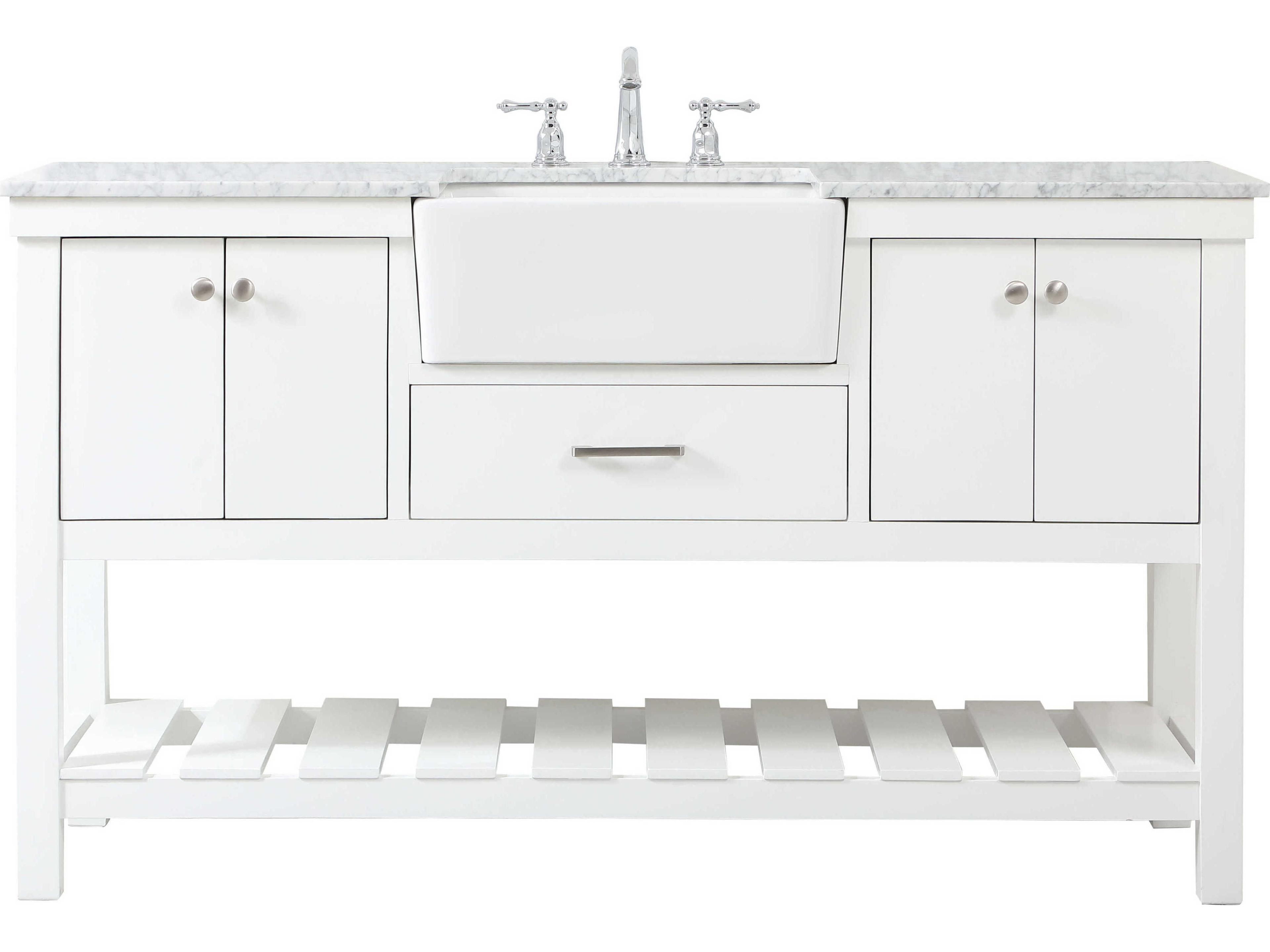 Elegant Lighting Clement White 60" Vanity