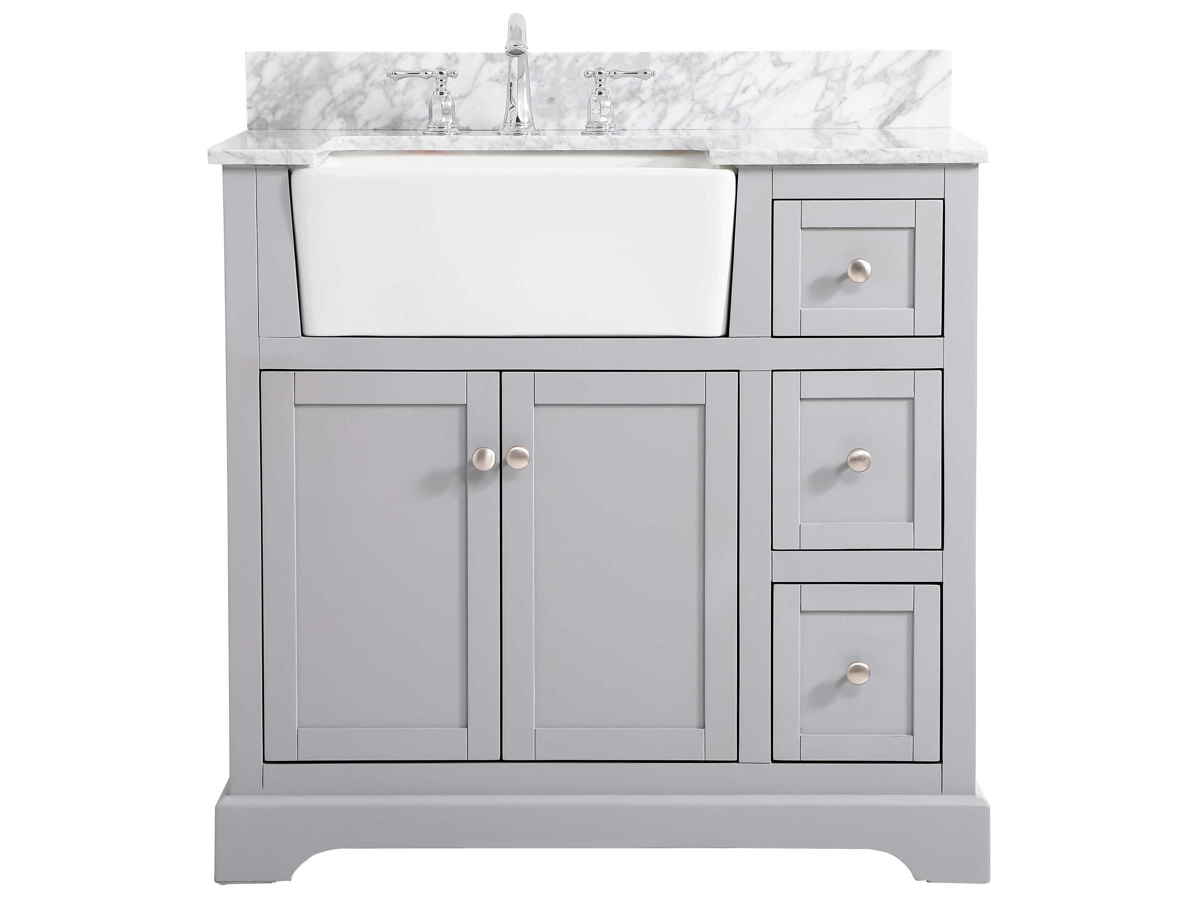 Elegant Lighting Franklin Grey 36" Vanity with Backsplash