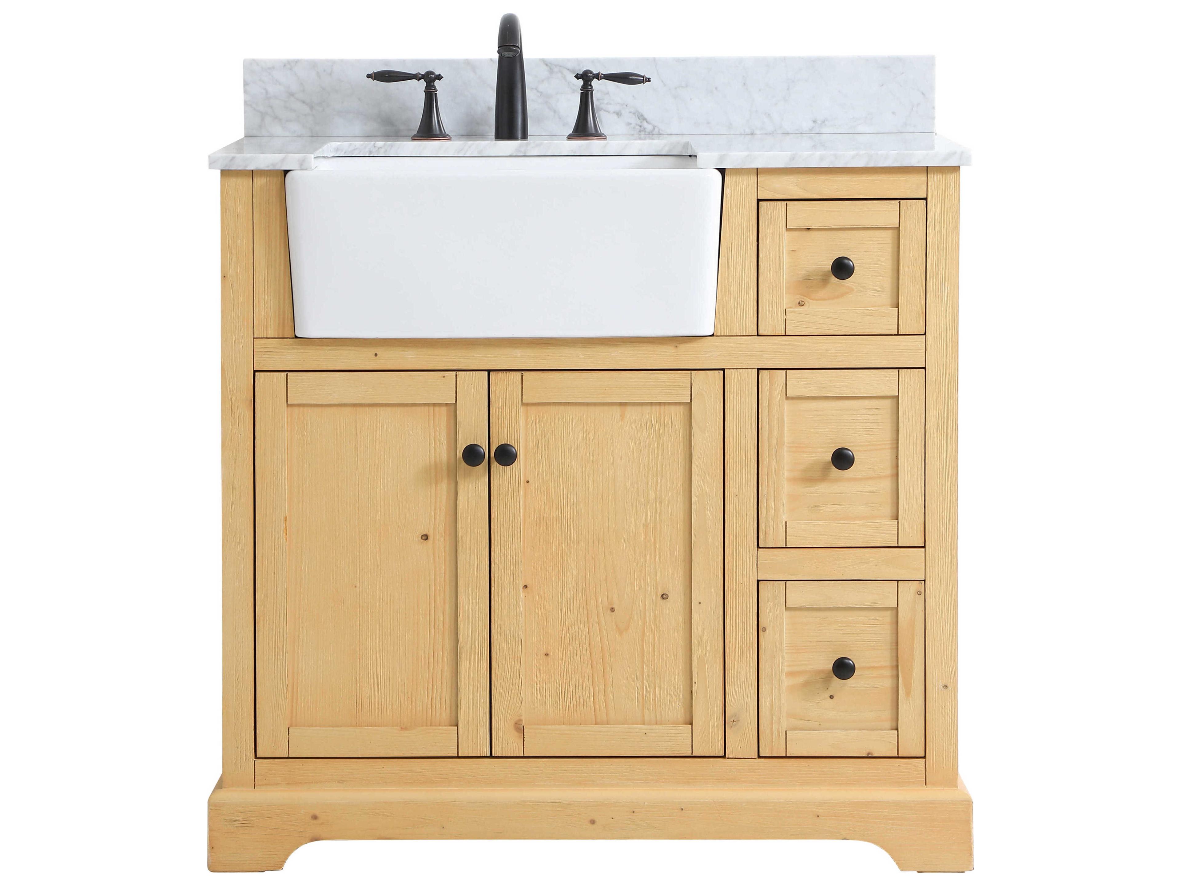 Elegant Lighting Franklin Natural Wood 36" Vanity with Backsplash