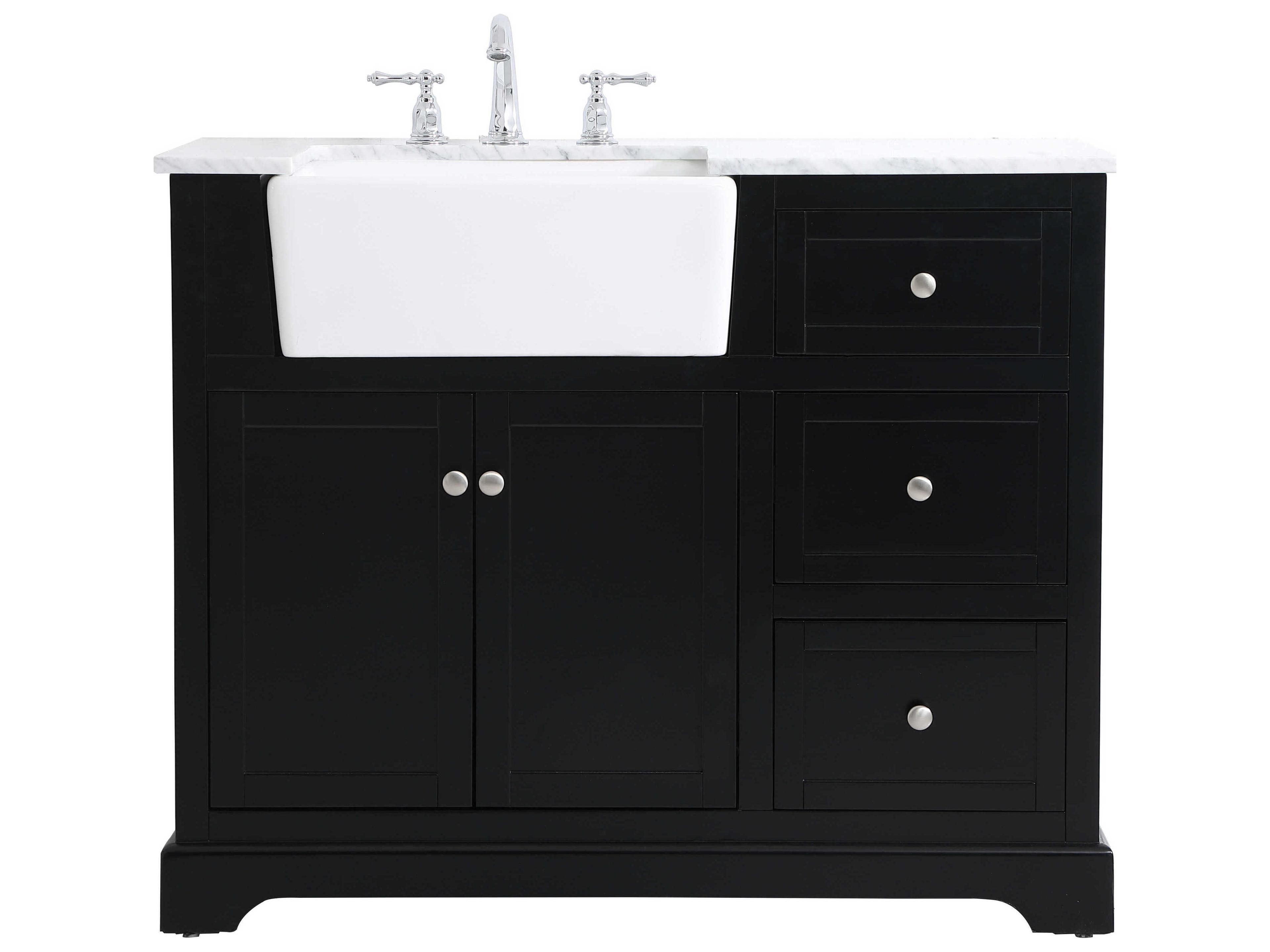 Elegant Lighting Franklin Black / Brushed Nickel 42" Vanity