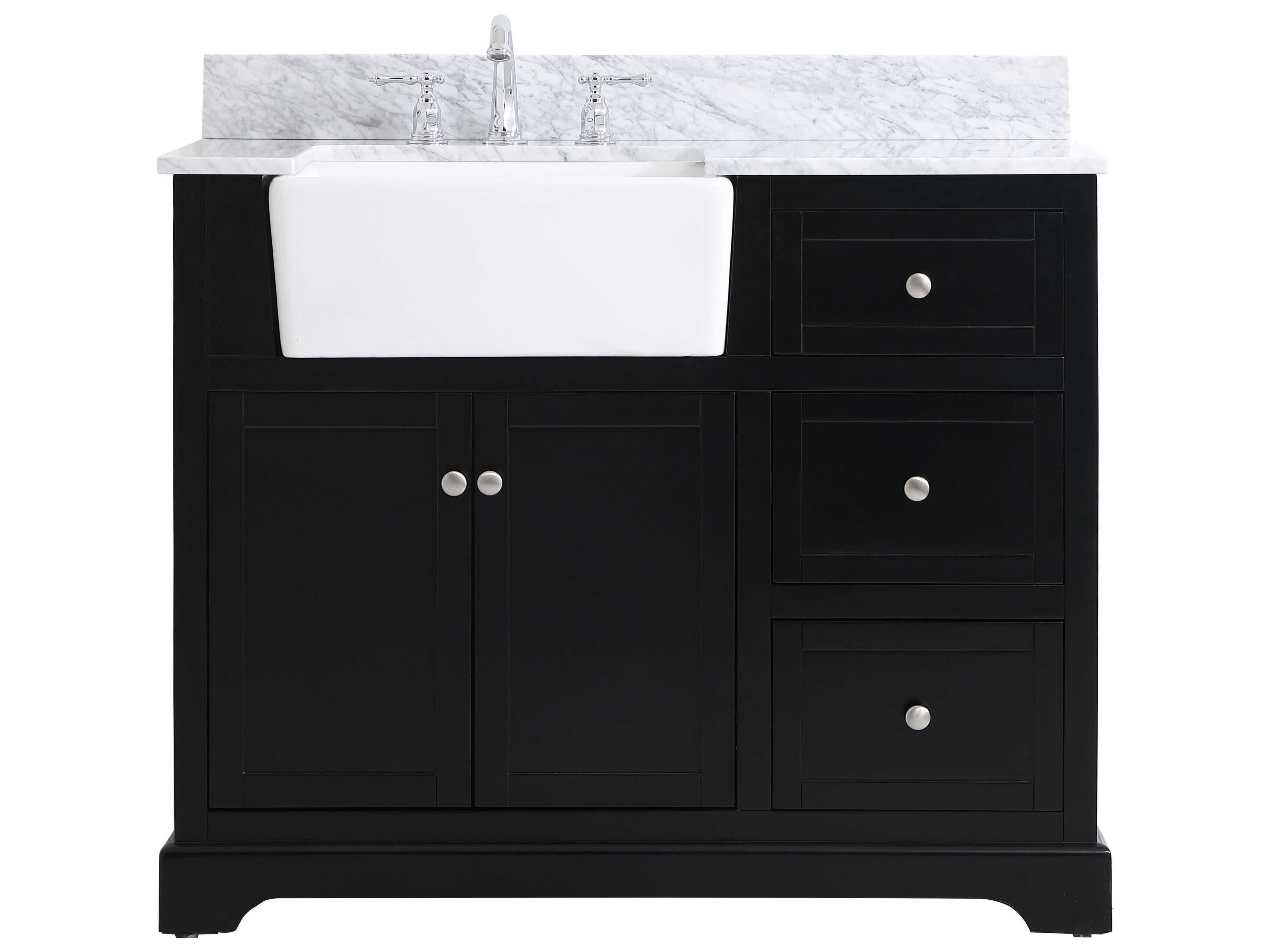 Franklin Black / Brushed Nickel 42" Vanity with Backsplash