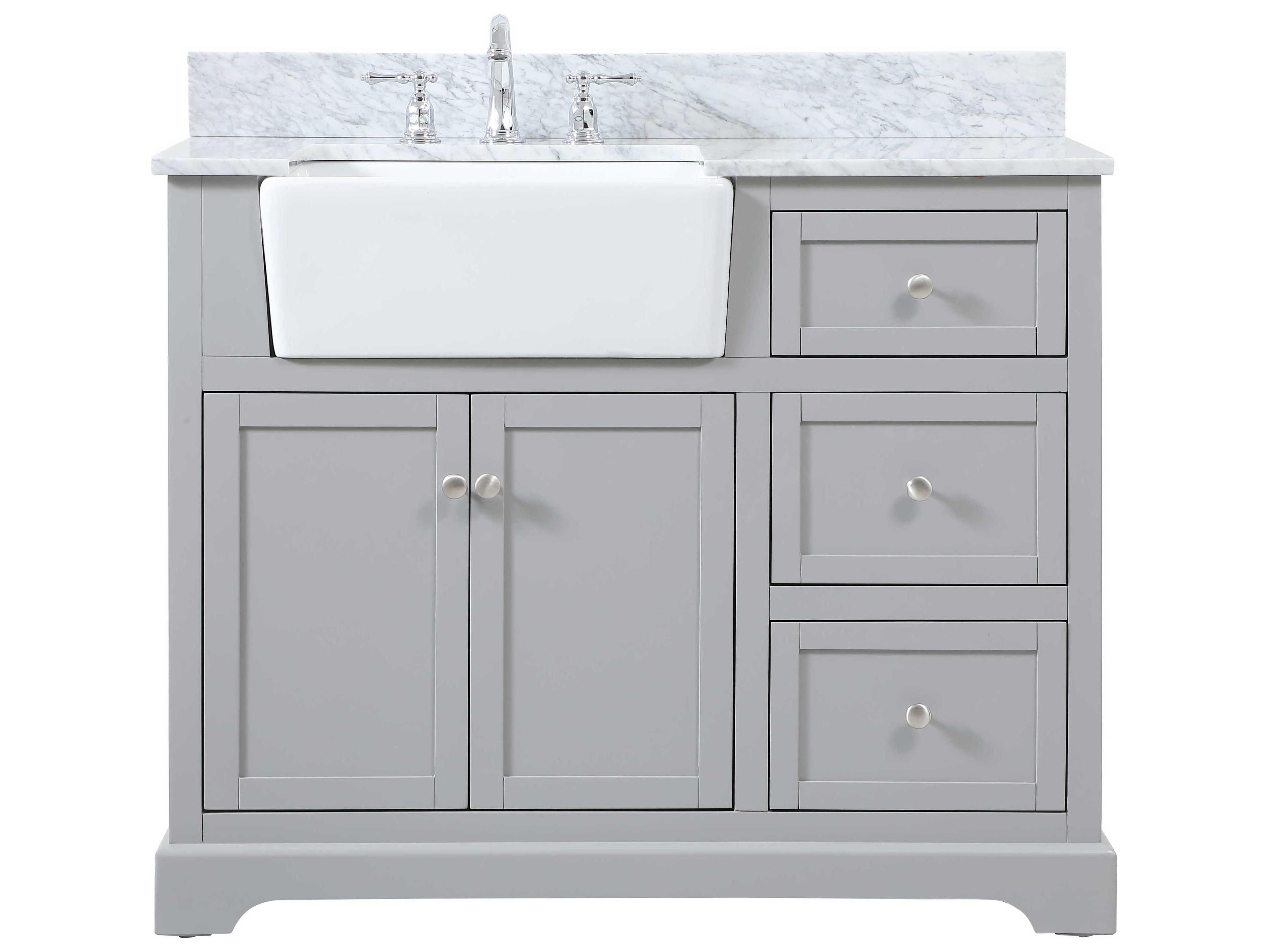 Franklin Grey 42" Vanity with Backsplash