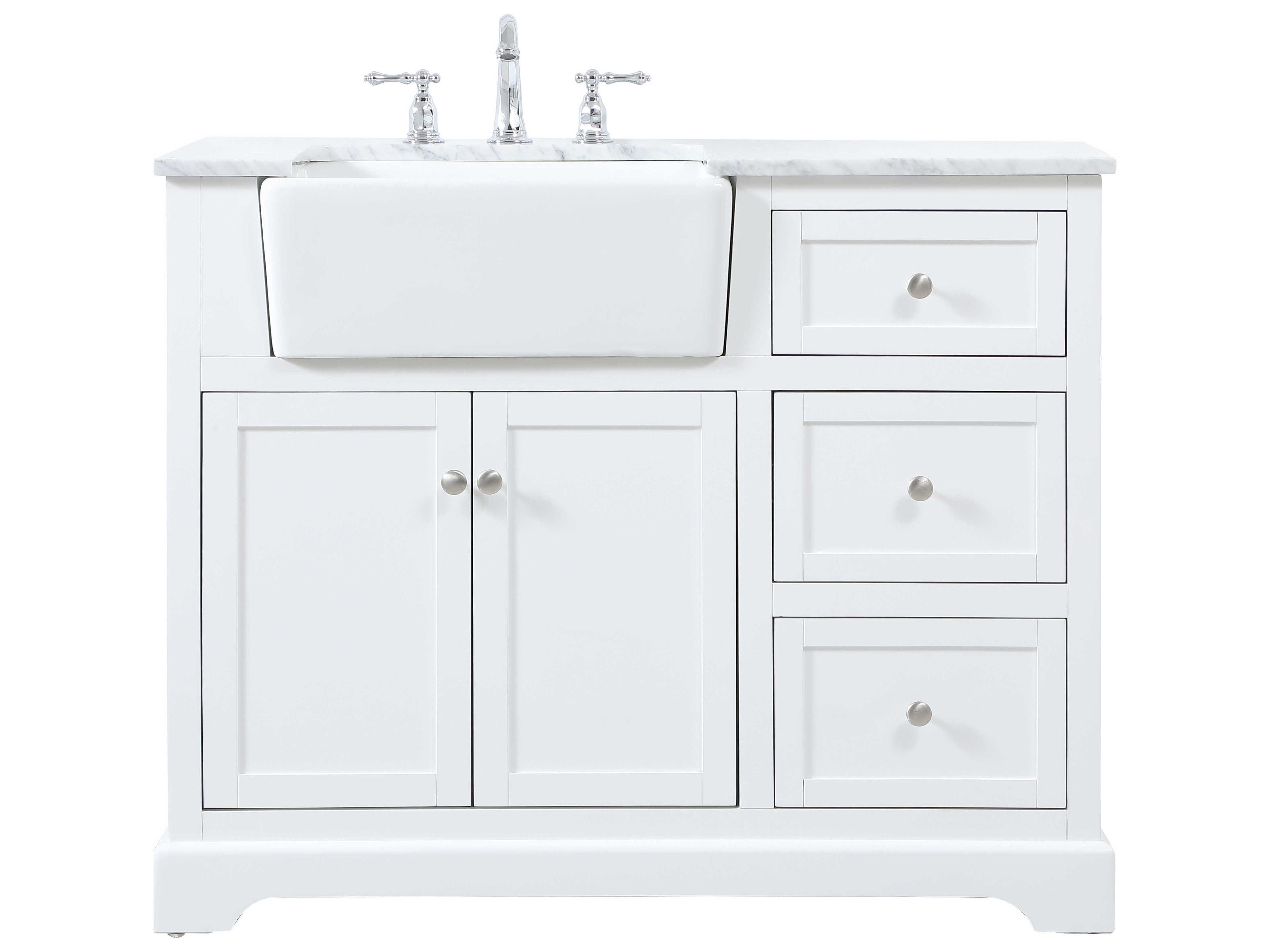 Elegant Lighting Franklin White 42" Vanity