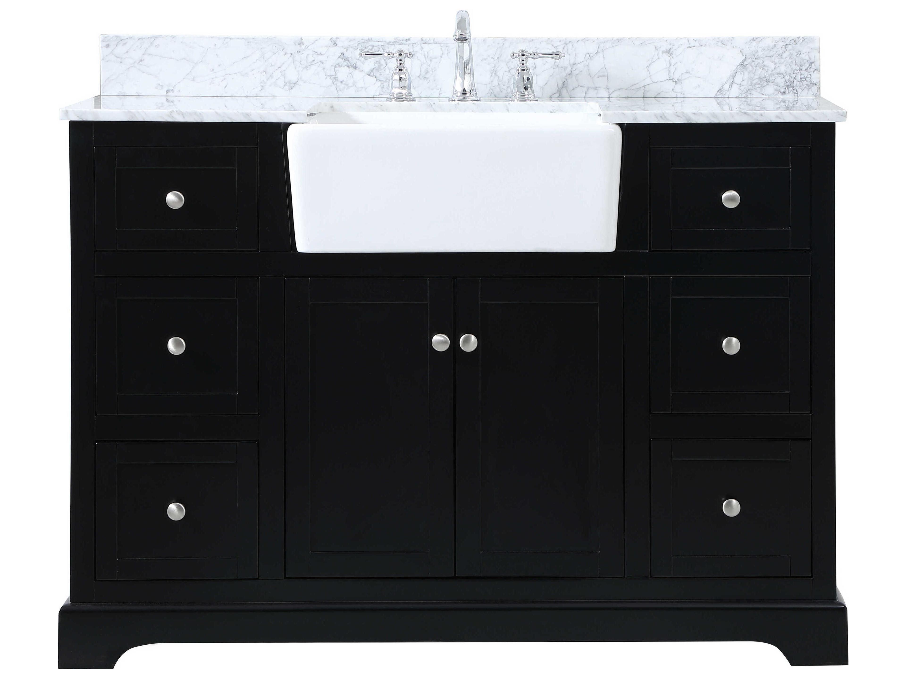 Elegant Lighting Franklin Black / Brushed Nickel 48" Vanity with Backsplash