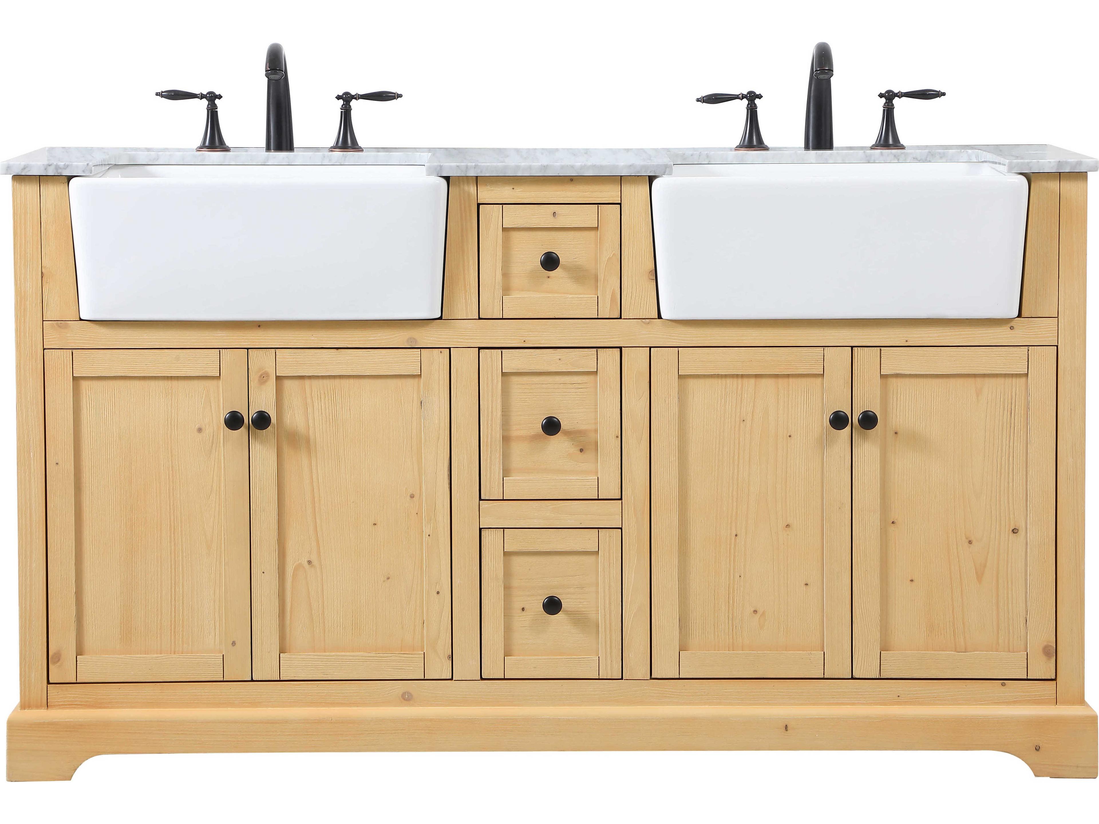 Elegant Lighting Franklin Natural Wood 60" Vanity