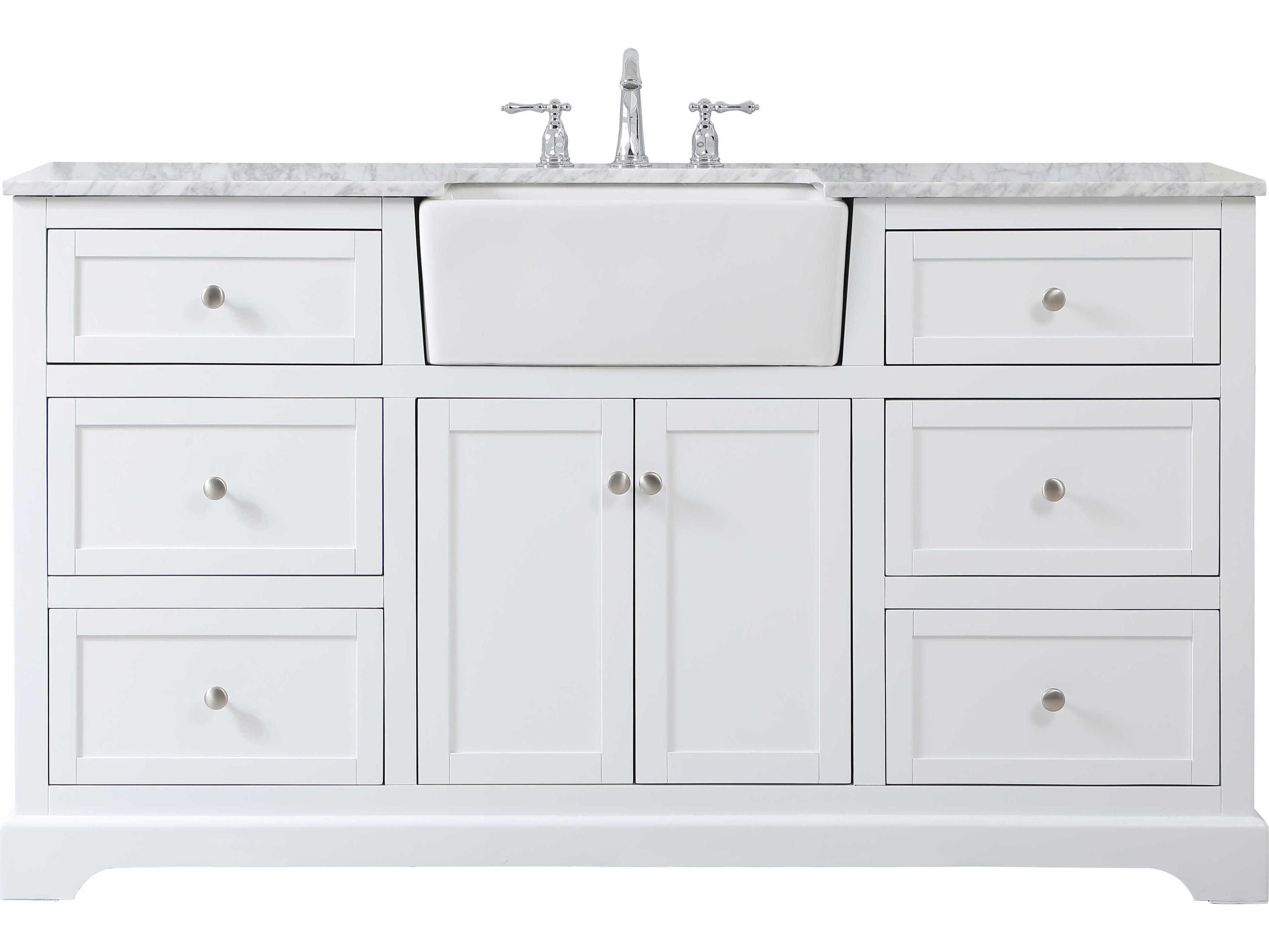 Elegant Lighting Franklin White 60" Vanity