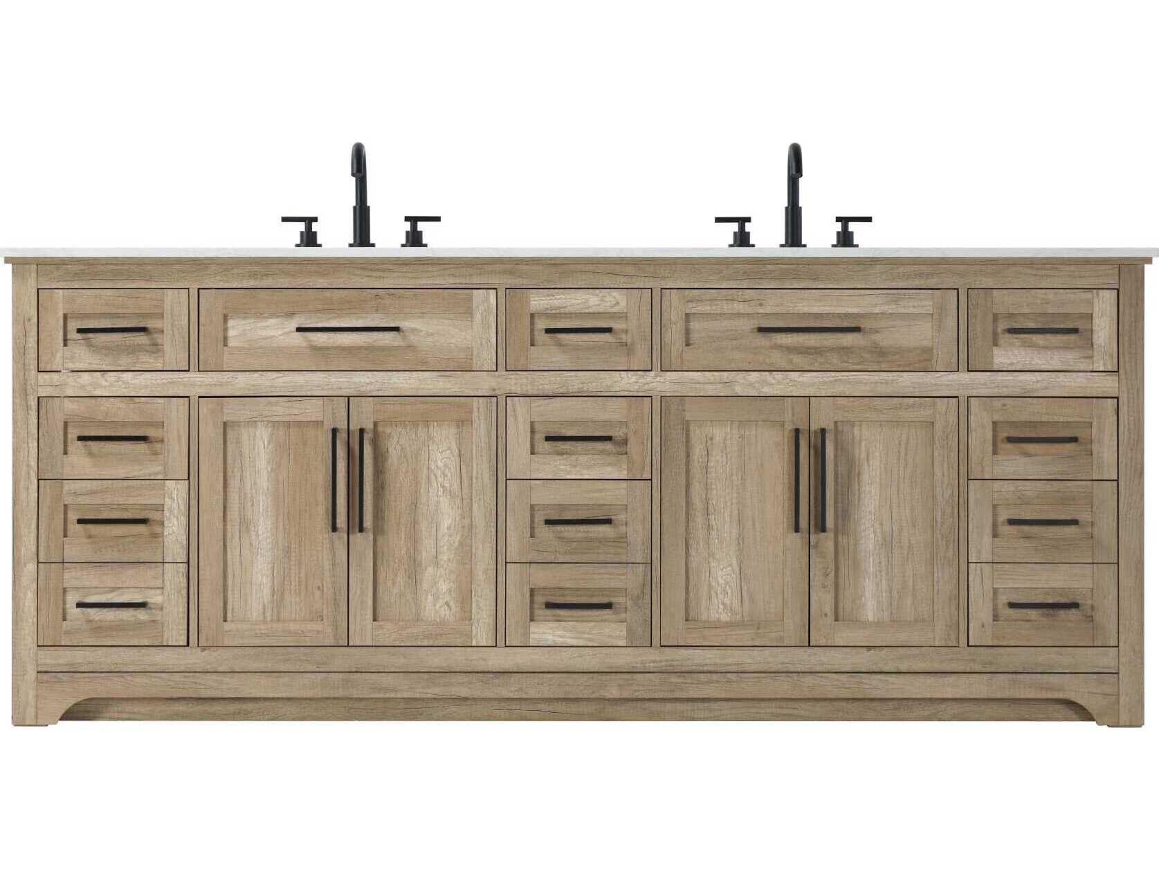 Elegant Lighting Remington 84" Natural Oak Vanity