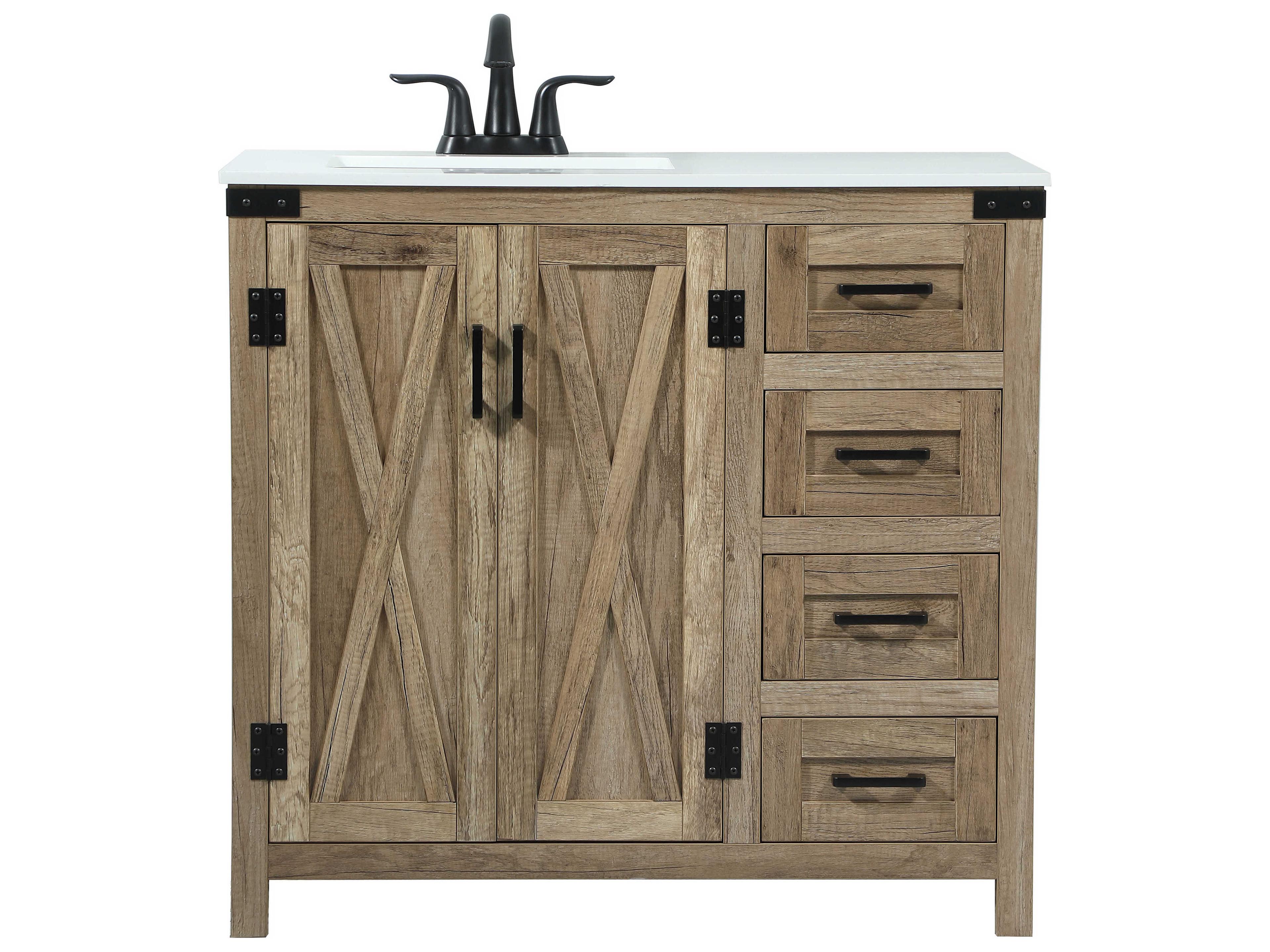 Elegant Lighting Grant Natural Oak 36" Vanity