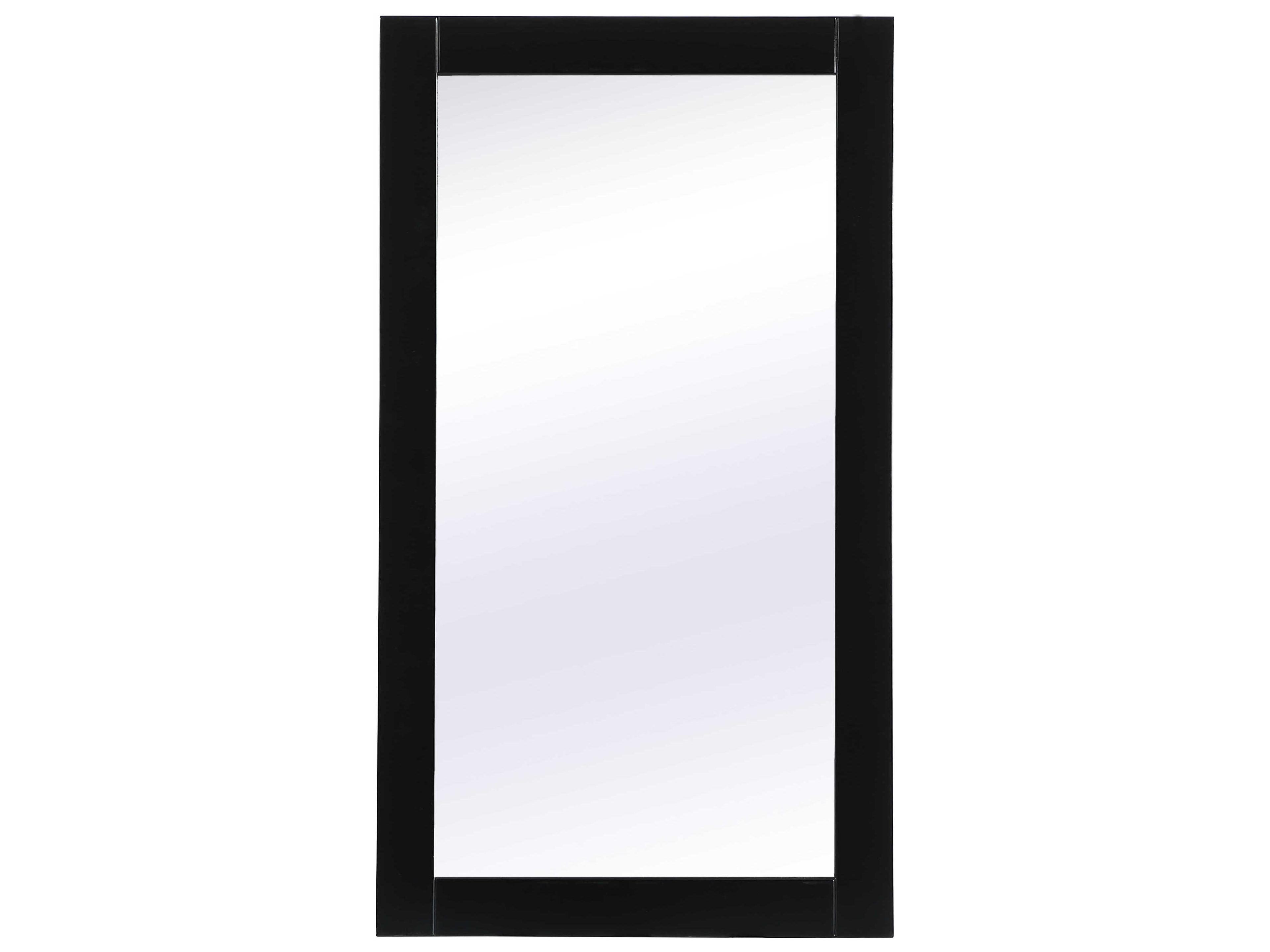 Elegant Lighting Aqua Black Rectangular Wall Mirror