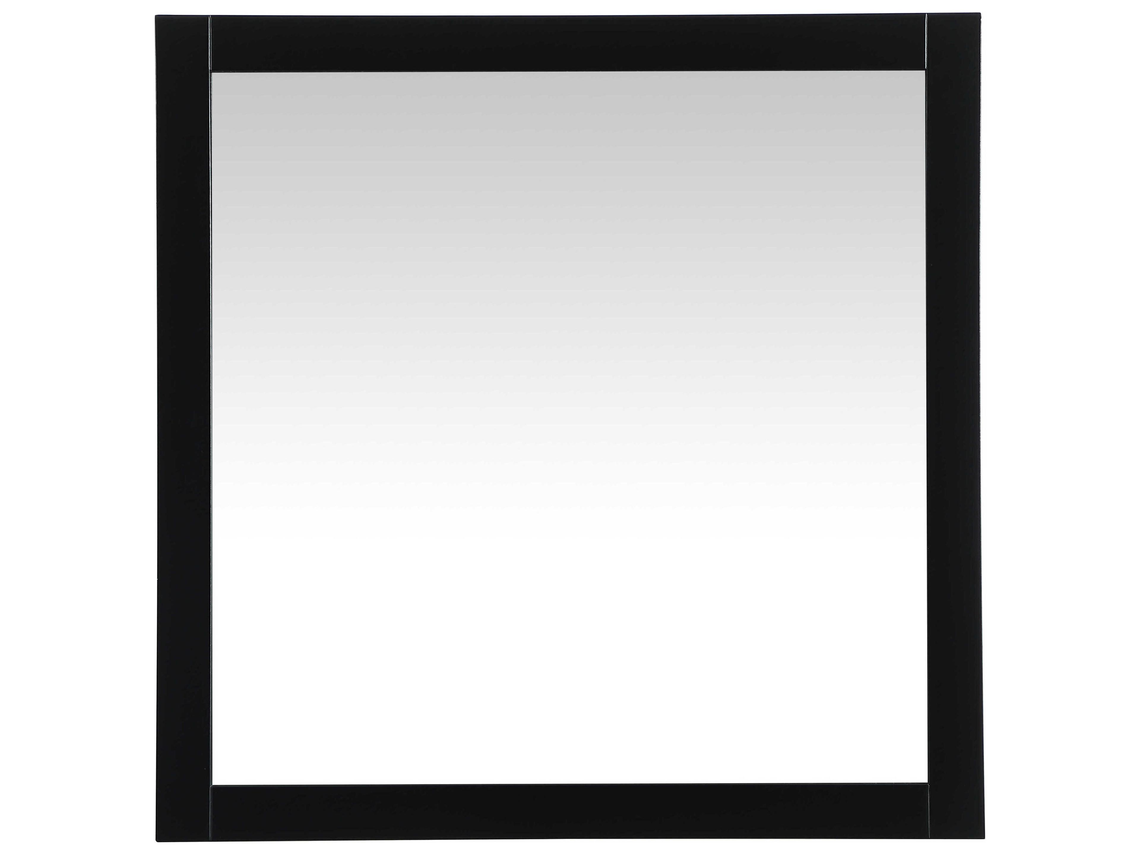 Elegant Lighting Aqua Black Square Wall Mirror