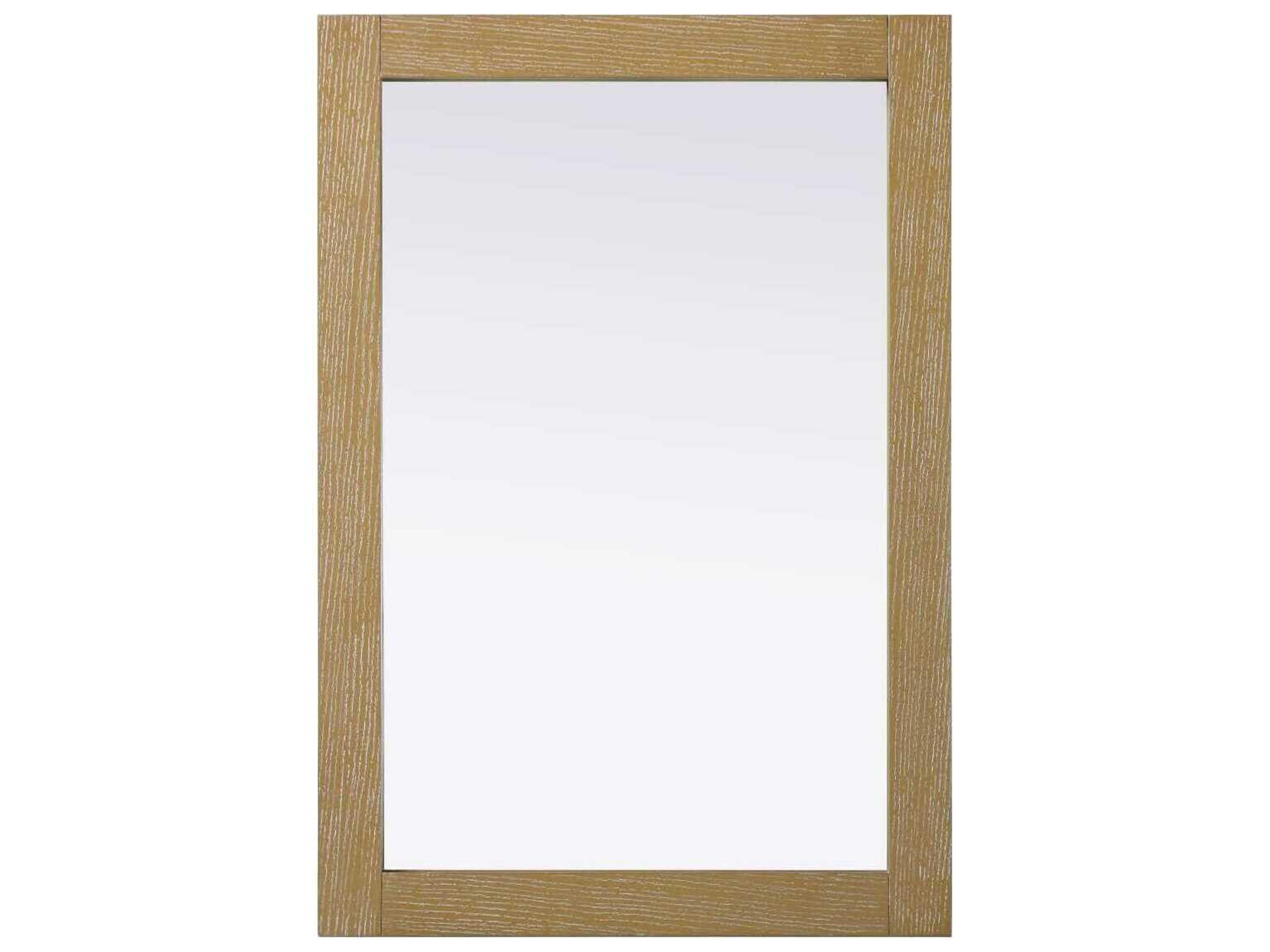 Elegant Lighting Norah Linen Oak Rectangular Wall Mirror