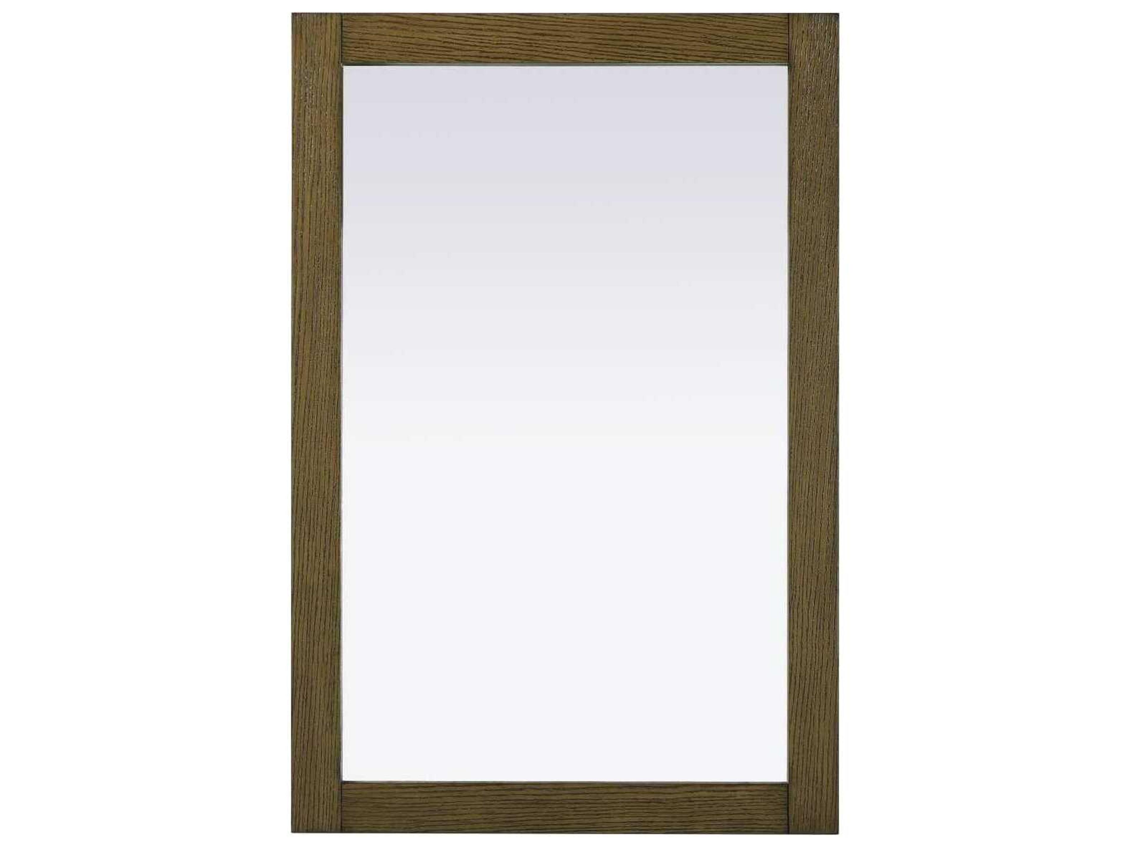 Elegant Lighting Norah Hazel Oak Rectangular Wall Mirror