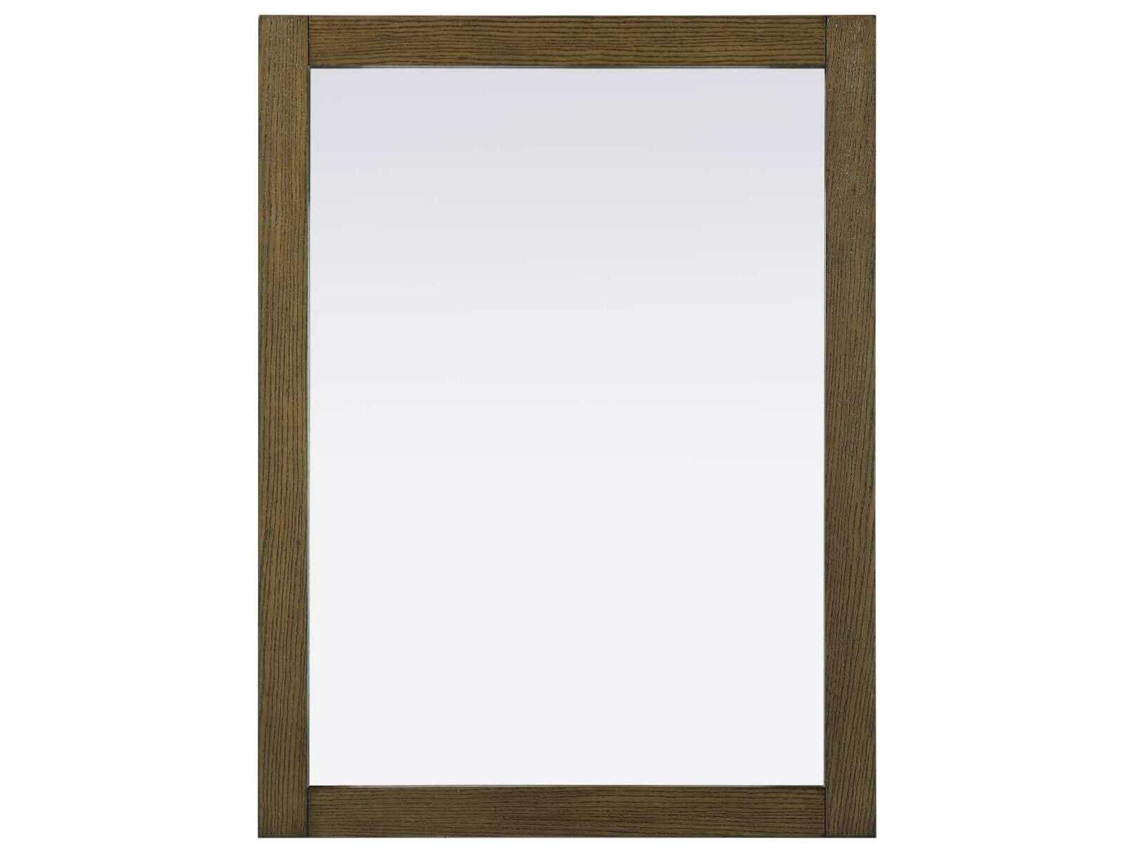 Elegant Lighting Norah Hazel Oak Rectangular Wall Mirror