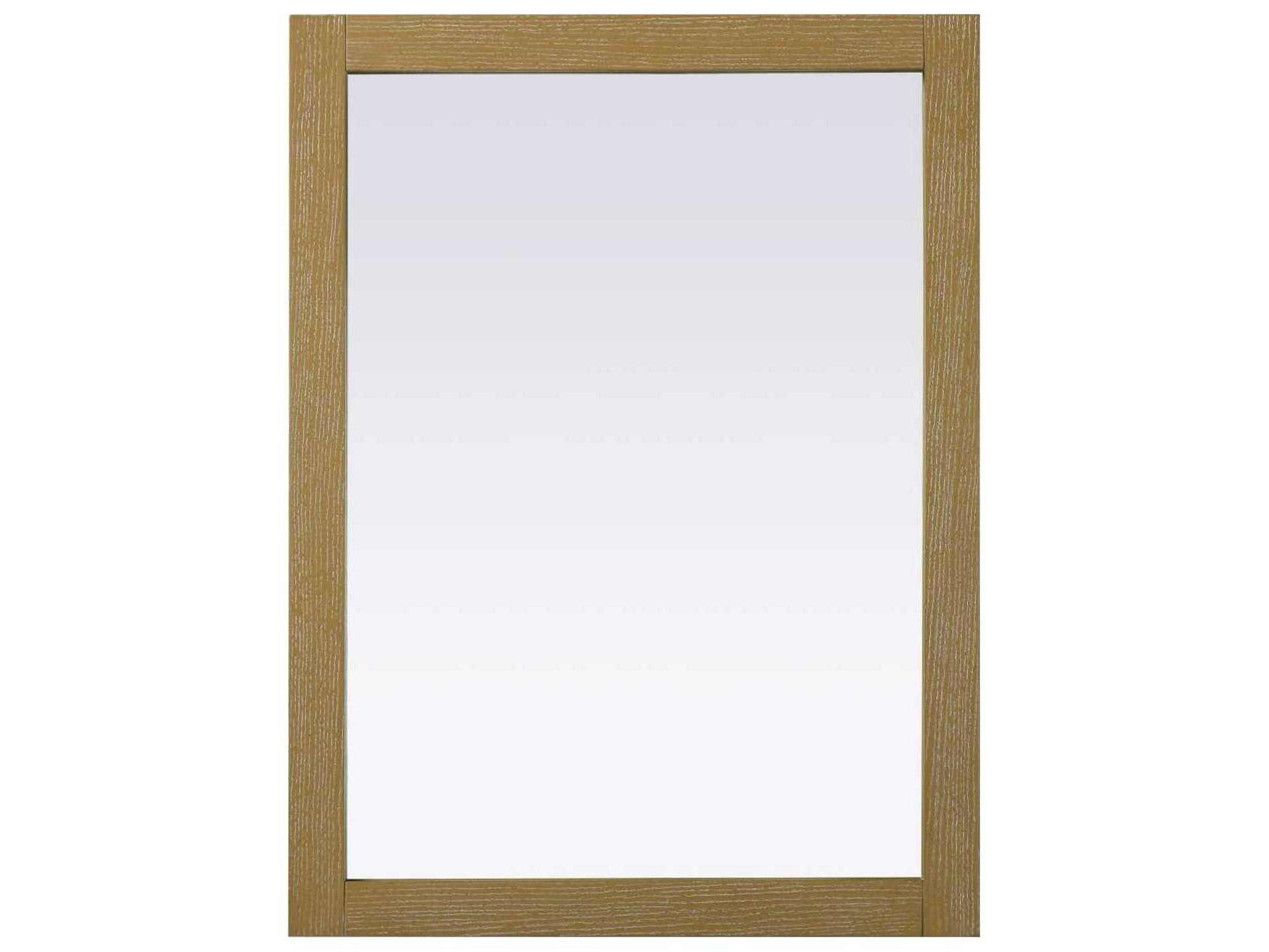 Elegant Lighting Norah Linen Oak Rectangular Wall Mirror