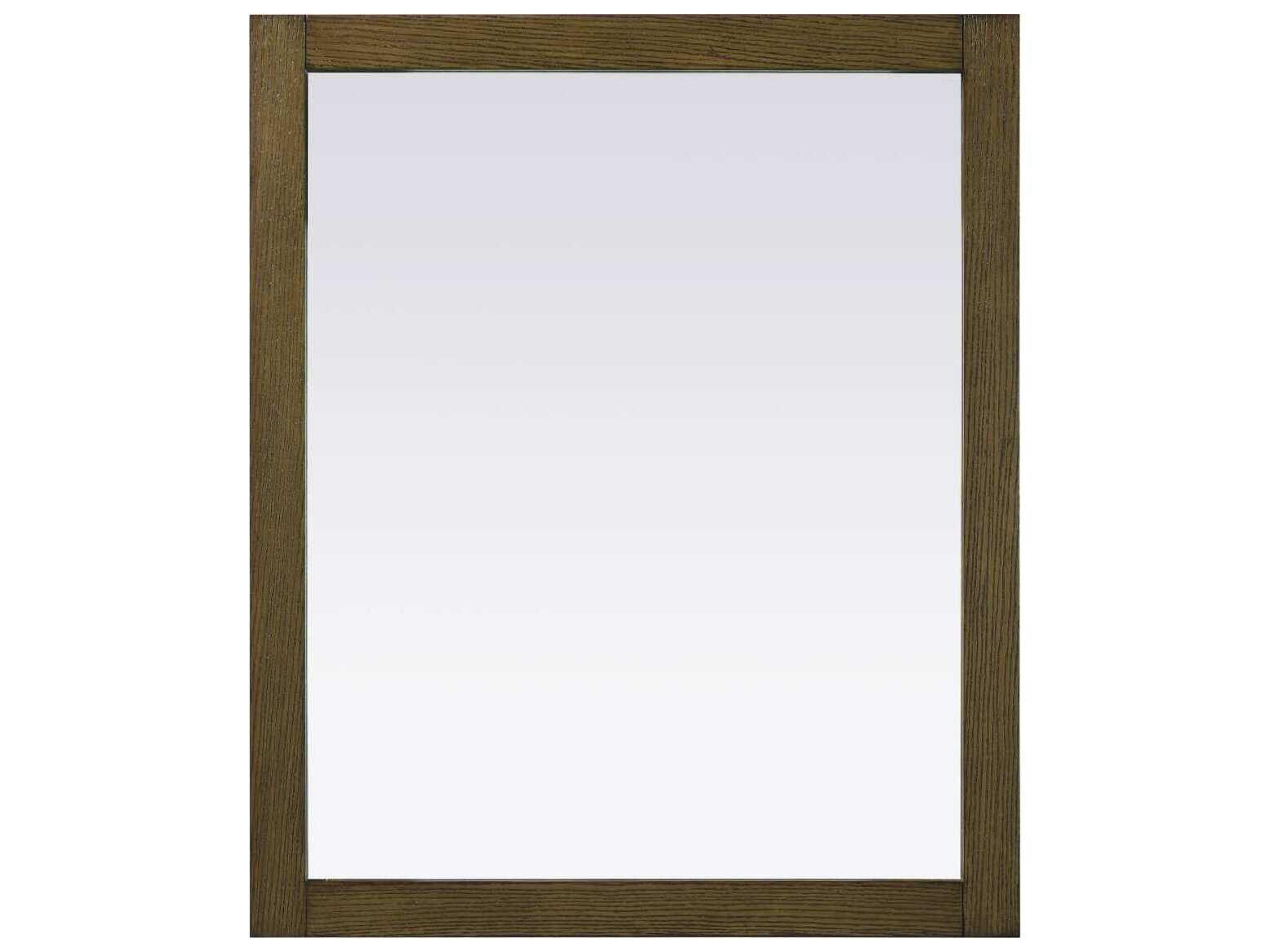 Elegant Lighting Norah Hazel Oak Rectangular Wall Mirror