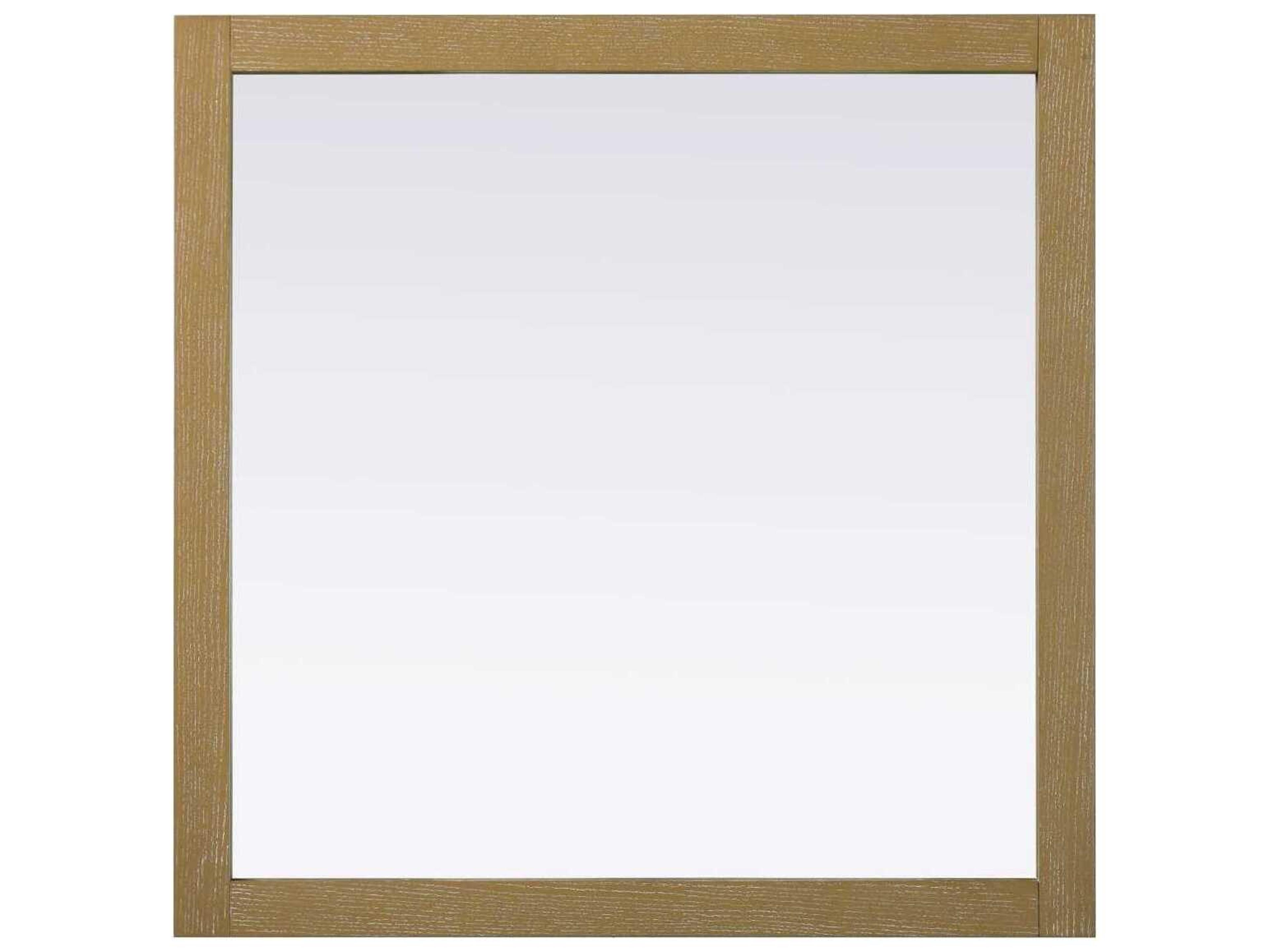 Elegant Lighting Norah Linen Oak Square Wall Mirror